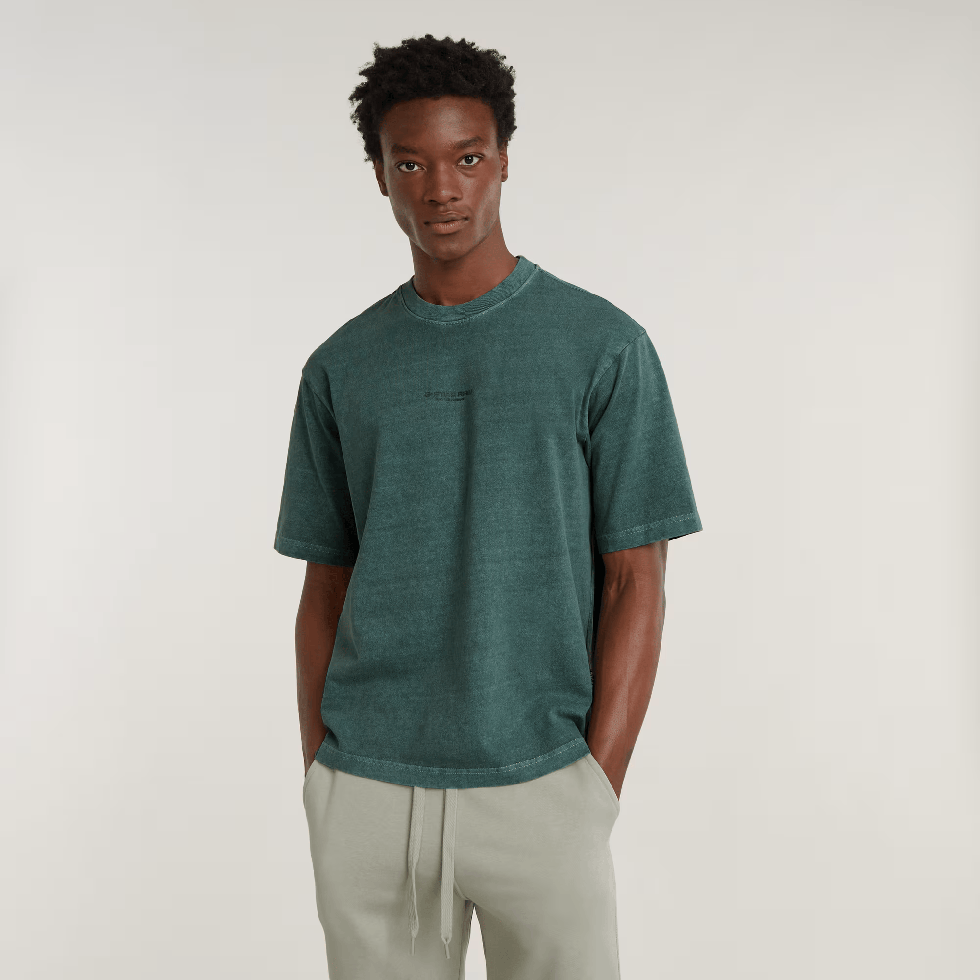 Overdyed Center Chest Boxy T-Shirt in Blue Spruce Gd - Milu James St