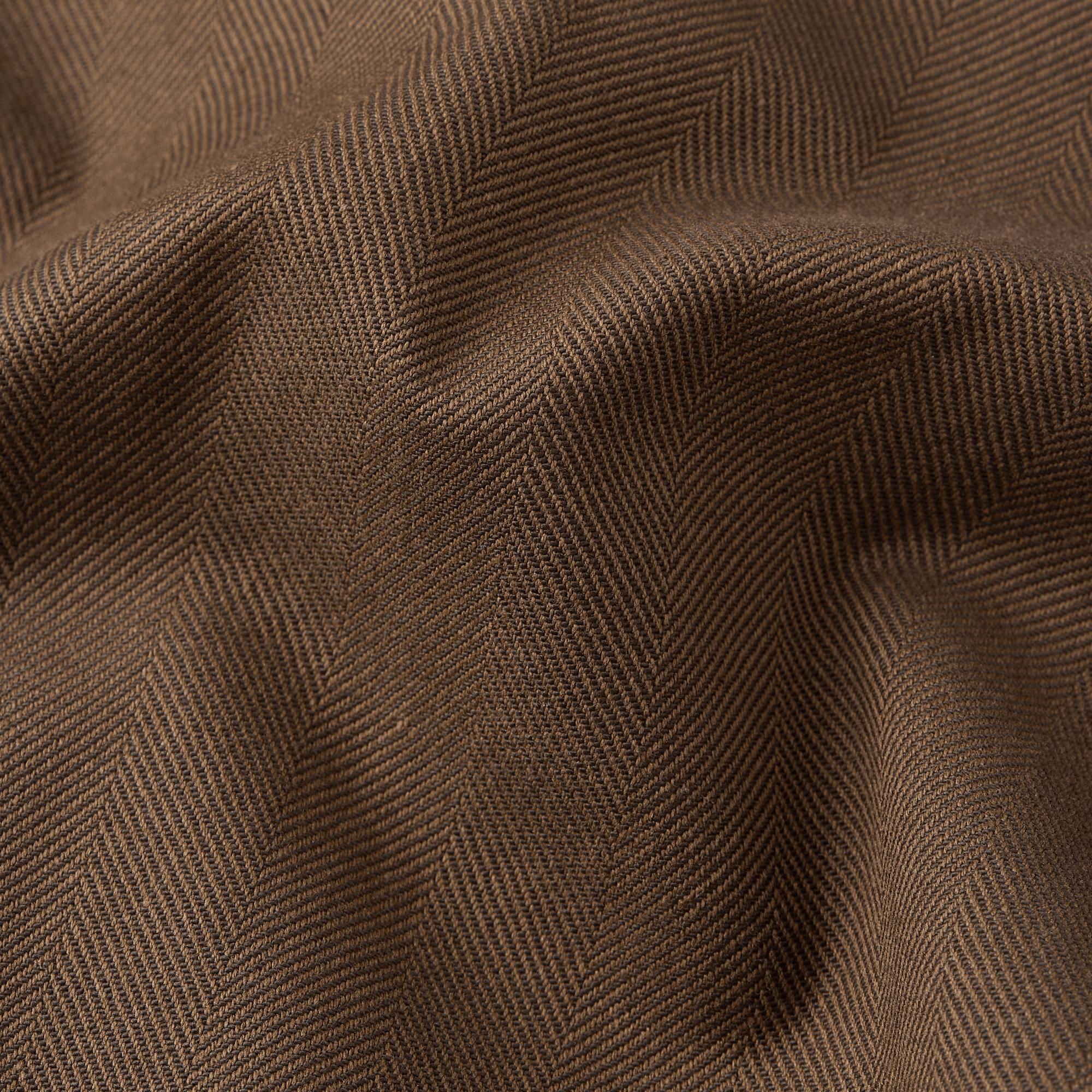 Pleated Chino Relaxed Tapered Pants in Desert Palm/Deep Brown