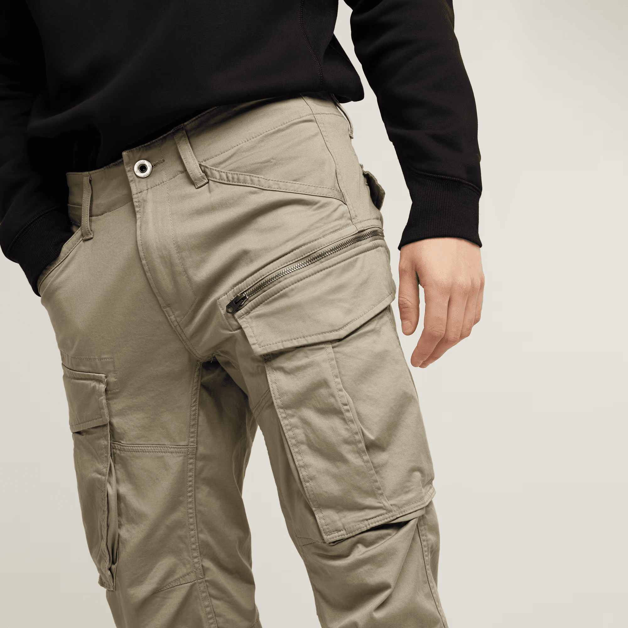 Rovic Zip 3D Regular Tapered Pants in Dune