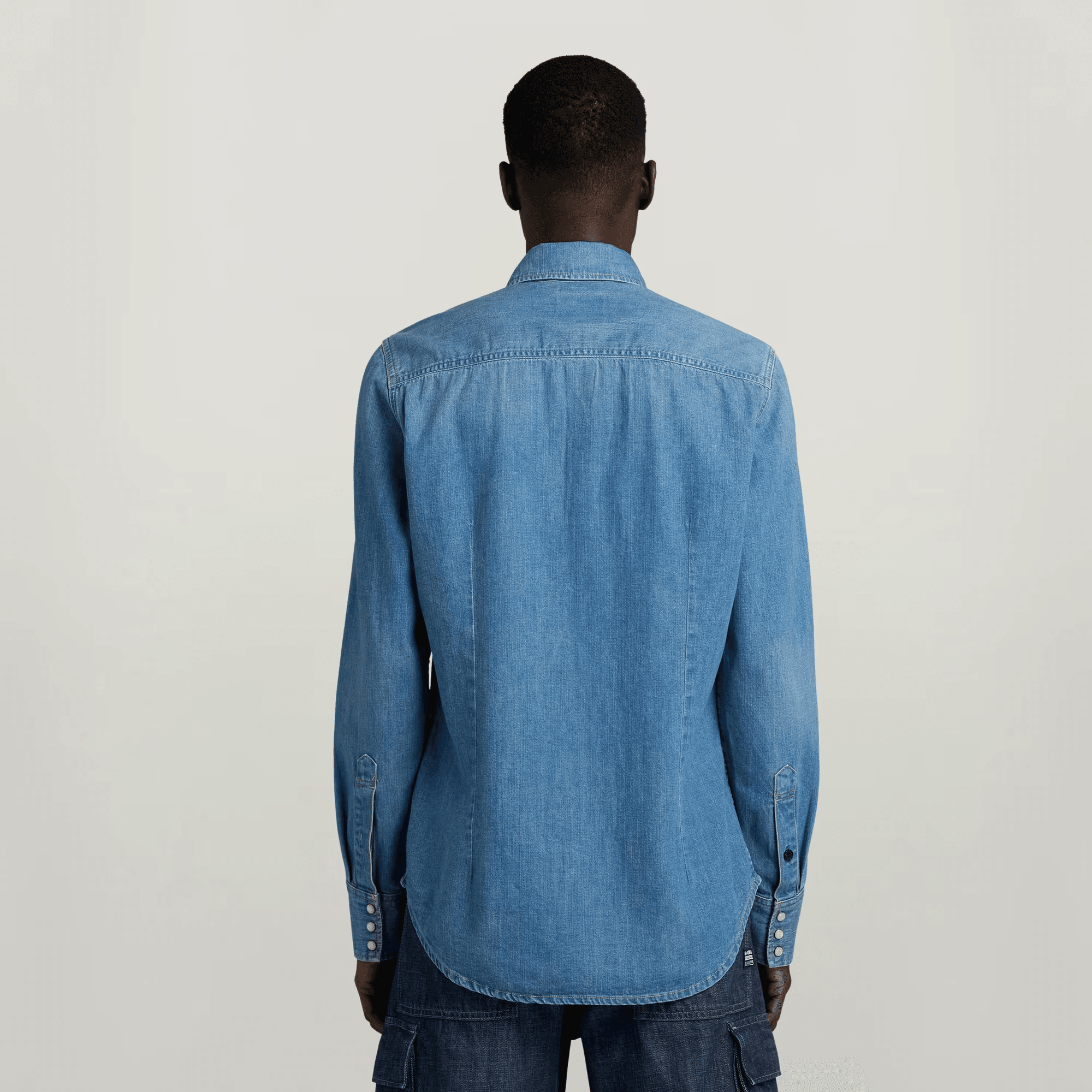 Slim Denim Shirt in Faded Cricket Blue