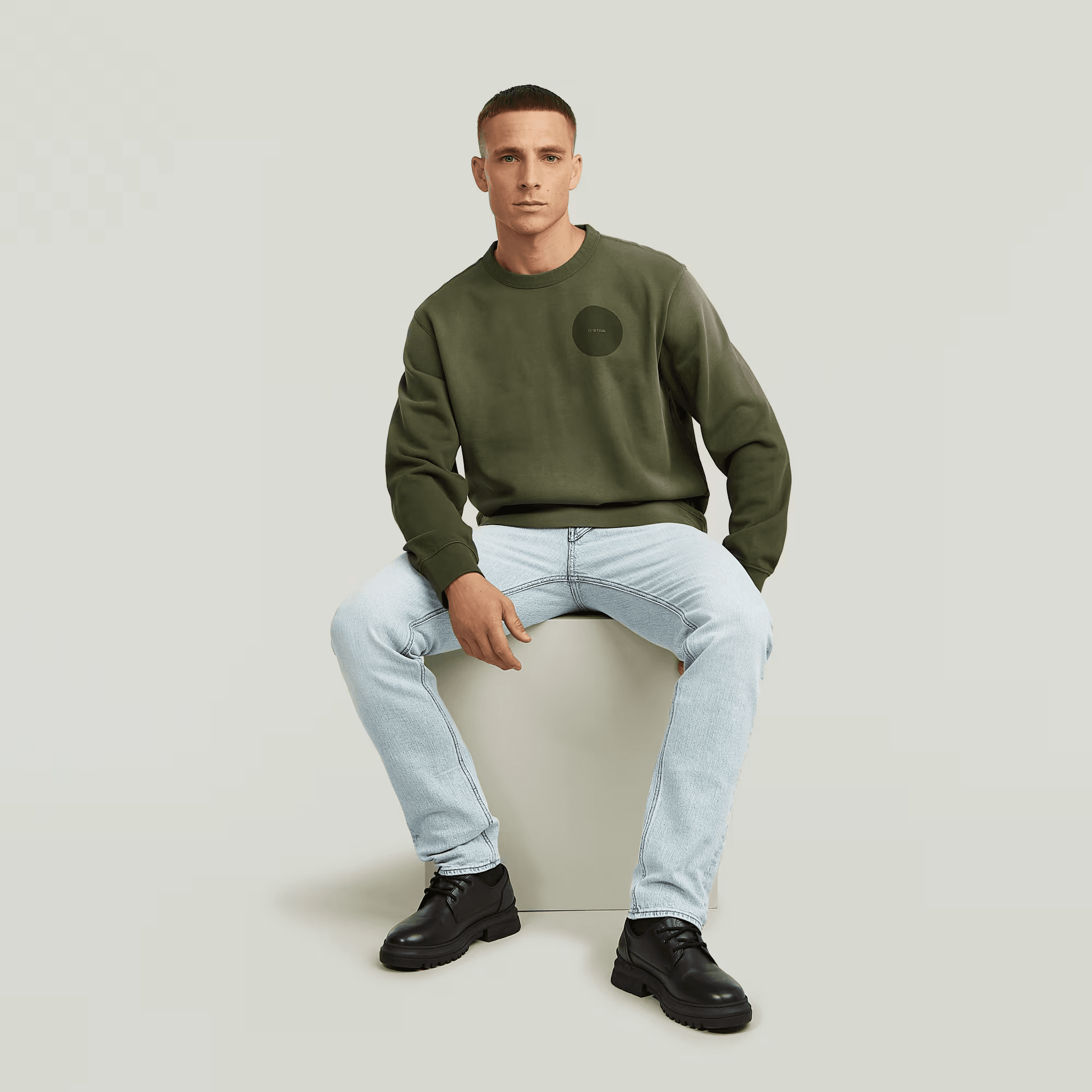 Sunfaded Sweater in Shadow Olive - Milu James St