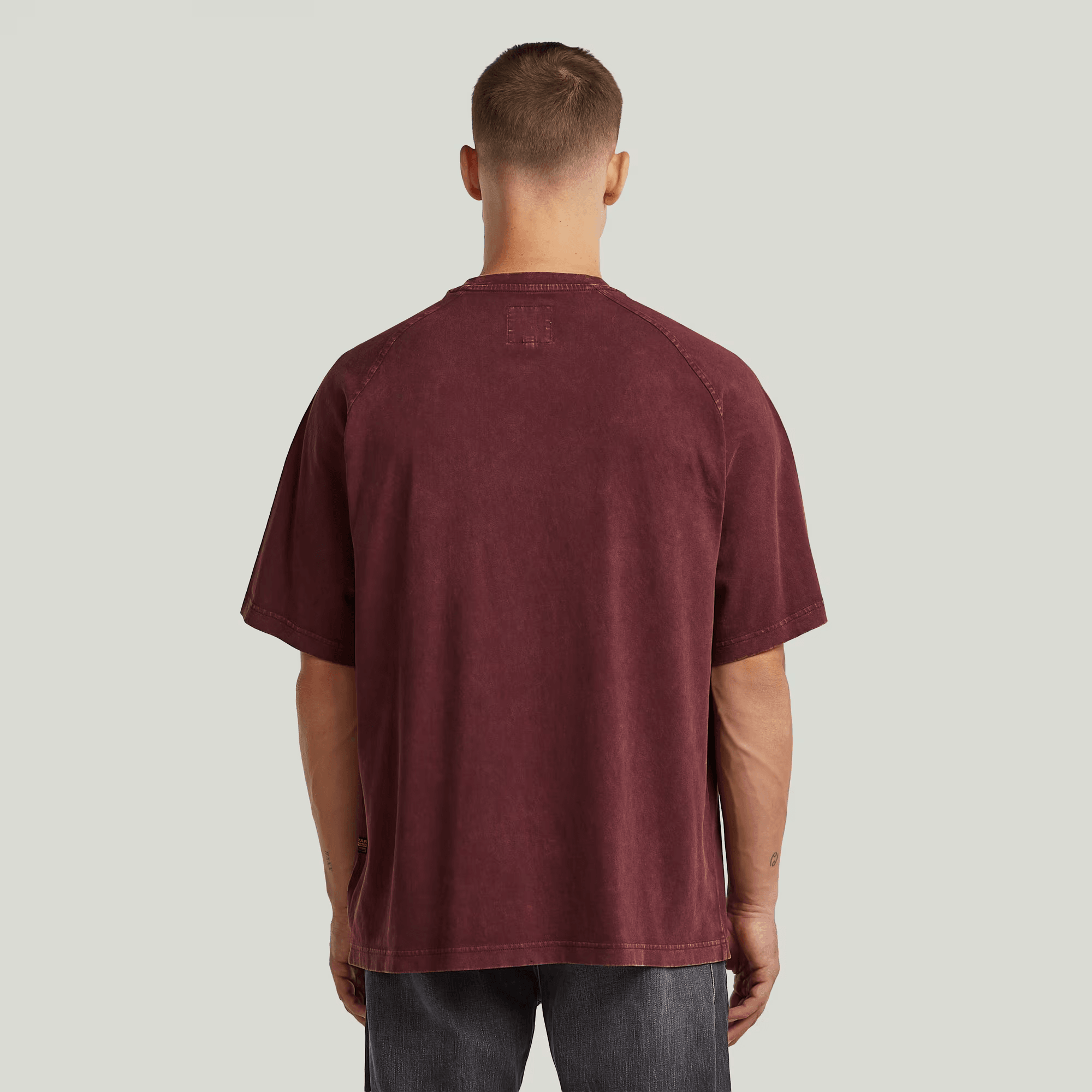 Washed Boxy T-Shirt in Port Red Smokey - Milu James St