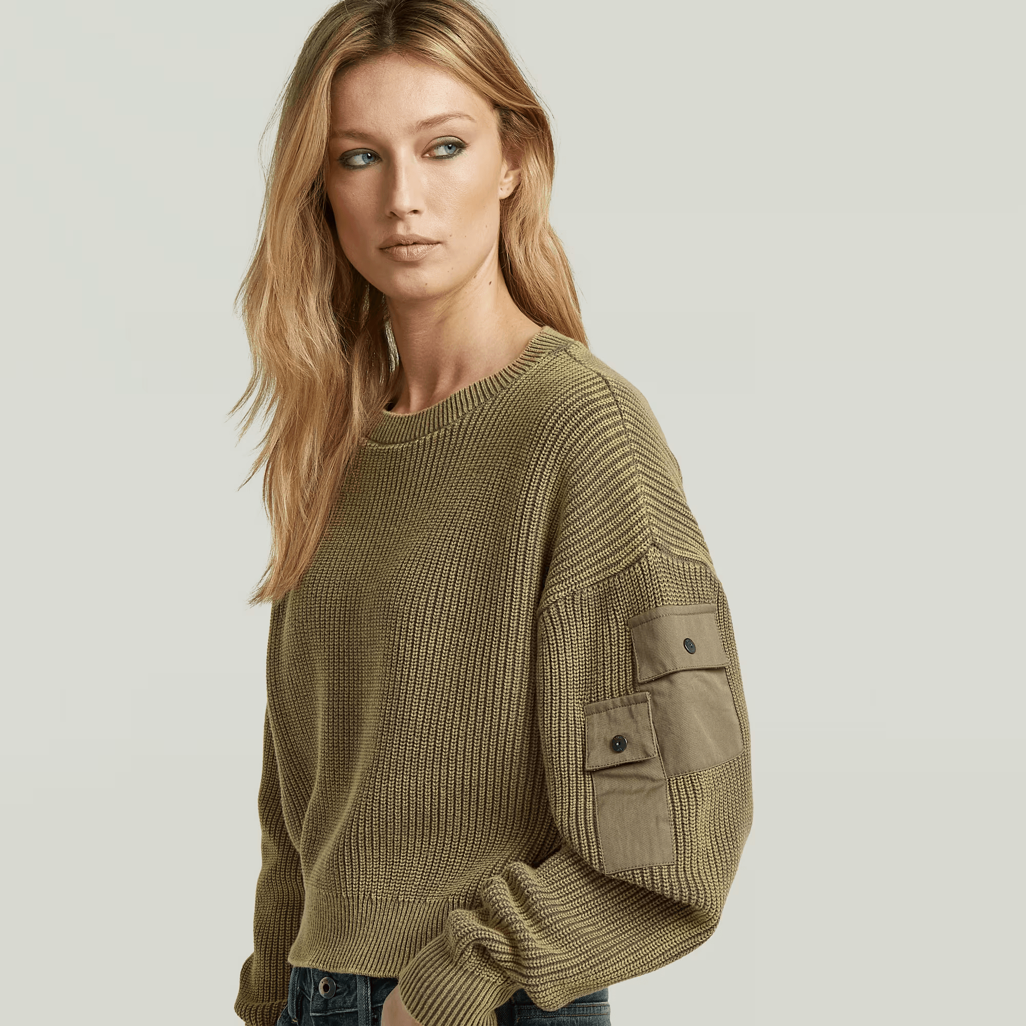 Washed Pocket Loose Knit in Turf - Milu James St