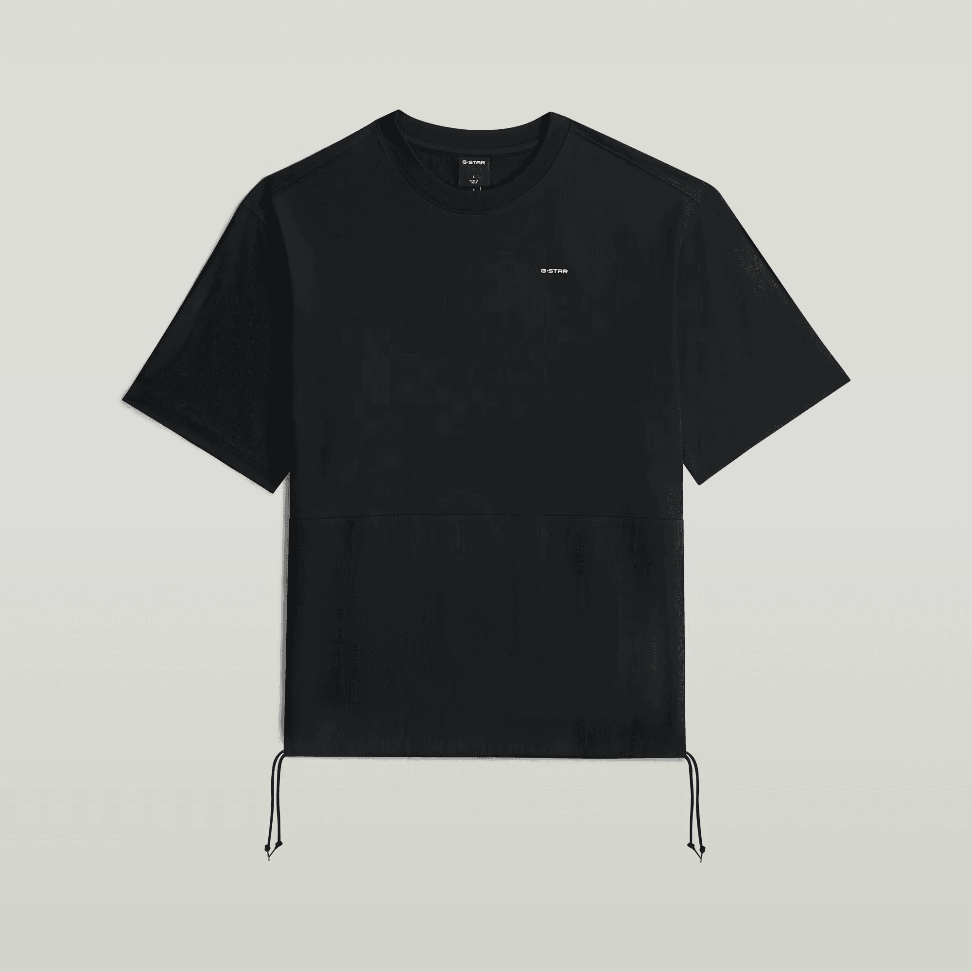 Woven Mix Loose T-Shirt in Dark Black - Milu James St
