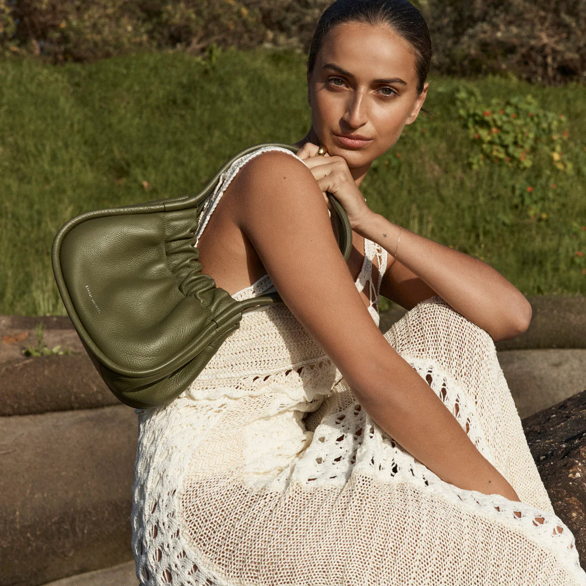 Ordinary Pleasures Leather Bag in Khaki