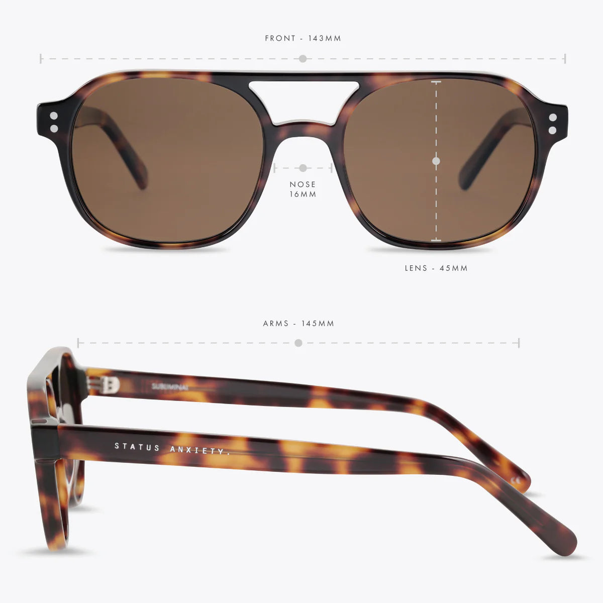 Subliminal Sunglasses in Brown Tort - Milu James St
