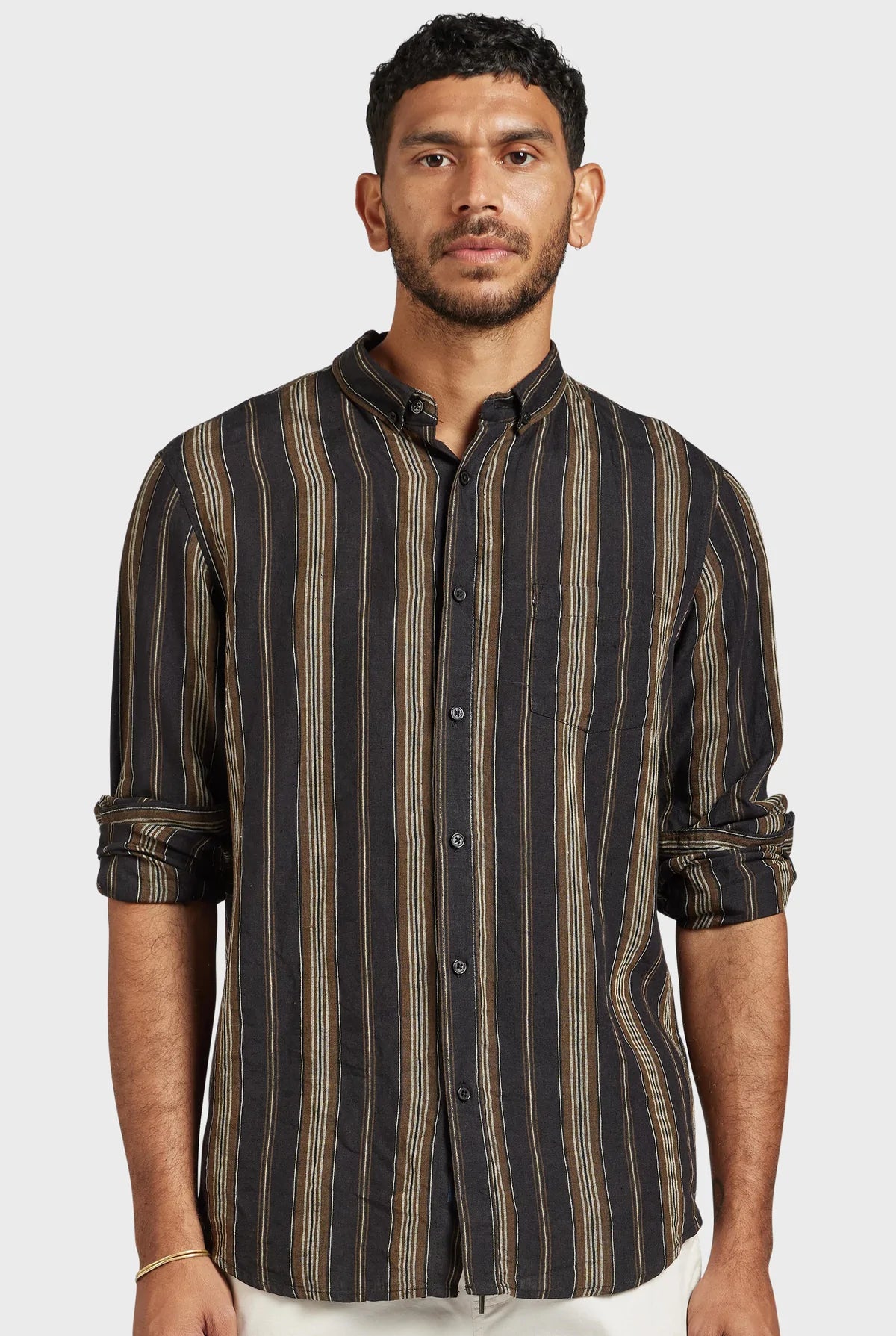 Jeff Linen Shirt in Navy