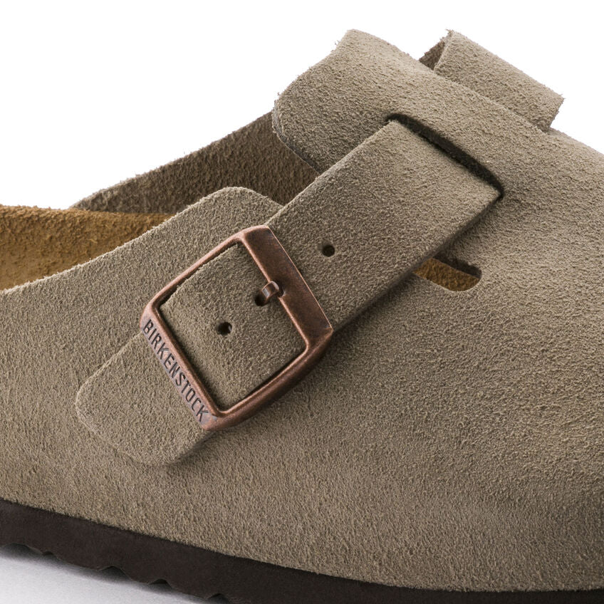 Boston Suede Leather in Taupe (Soft Footbed - Suede Lined)