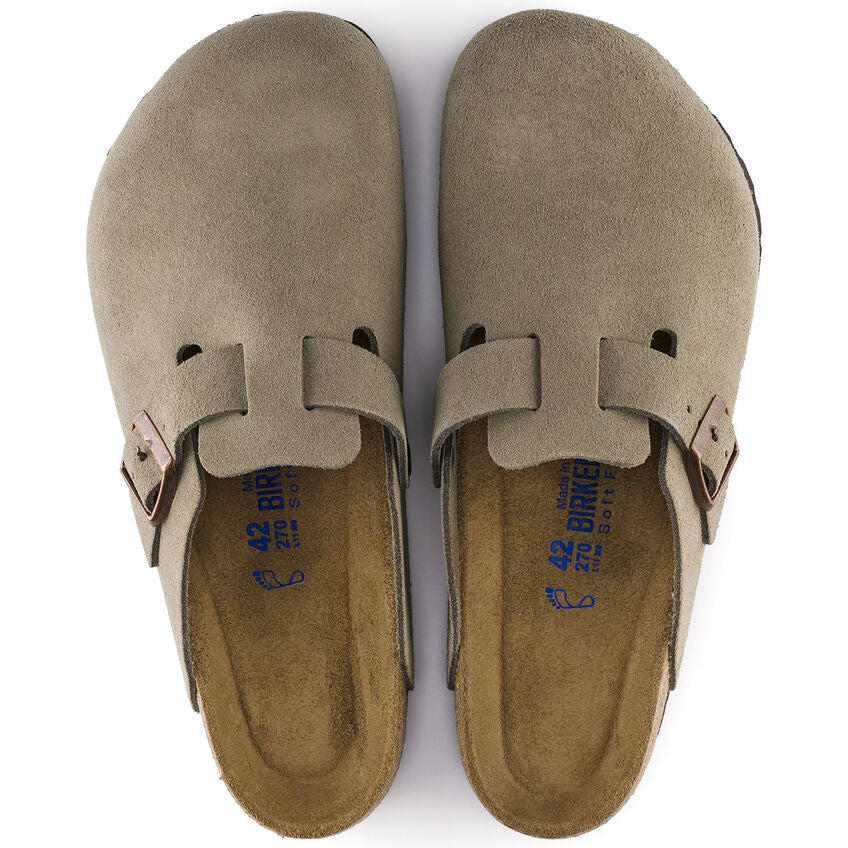 Boston Suede Leather in Taupe (Soft Footbed - Suede Lined)