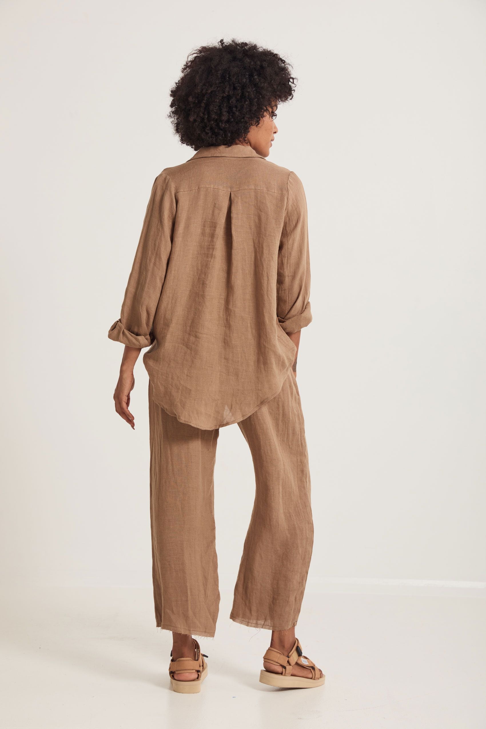 Jane Linen Pant in Biscuit - Milu James St