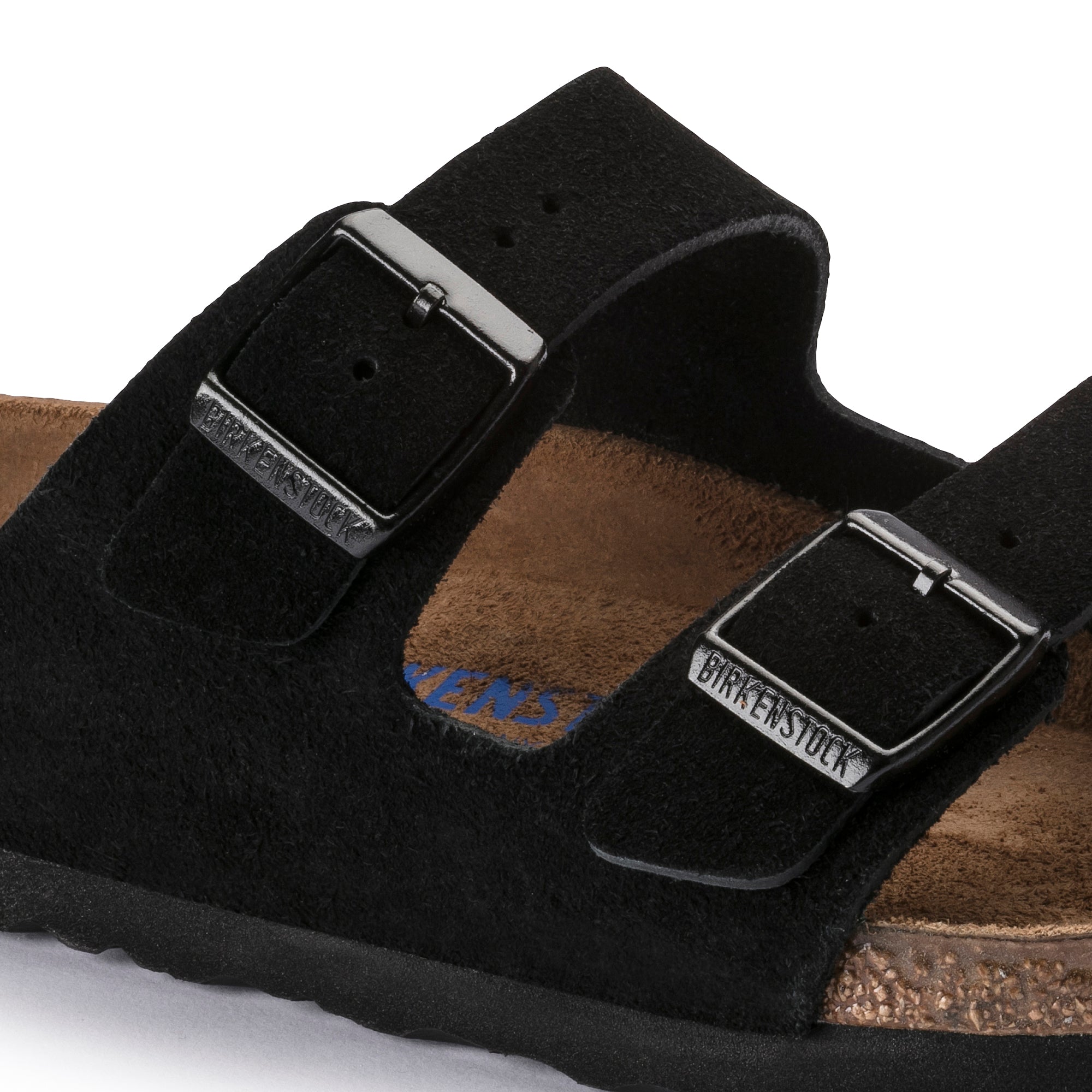 Arizona Suede Leather in Black (Soft Footbed - Suede Lined)