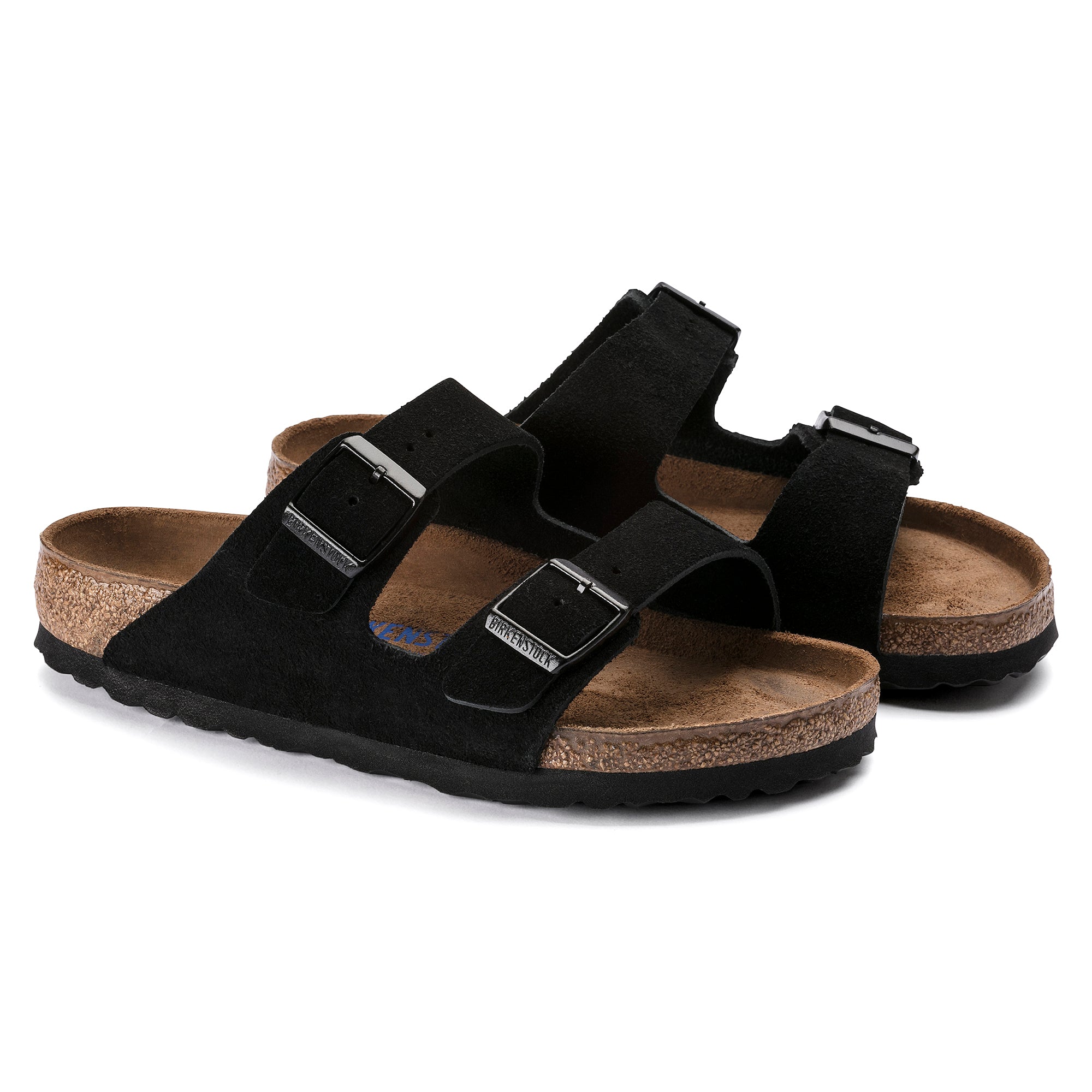 Arizona Suede Leather in Black (Soft Footbed - Suede Lined)