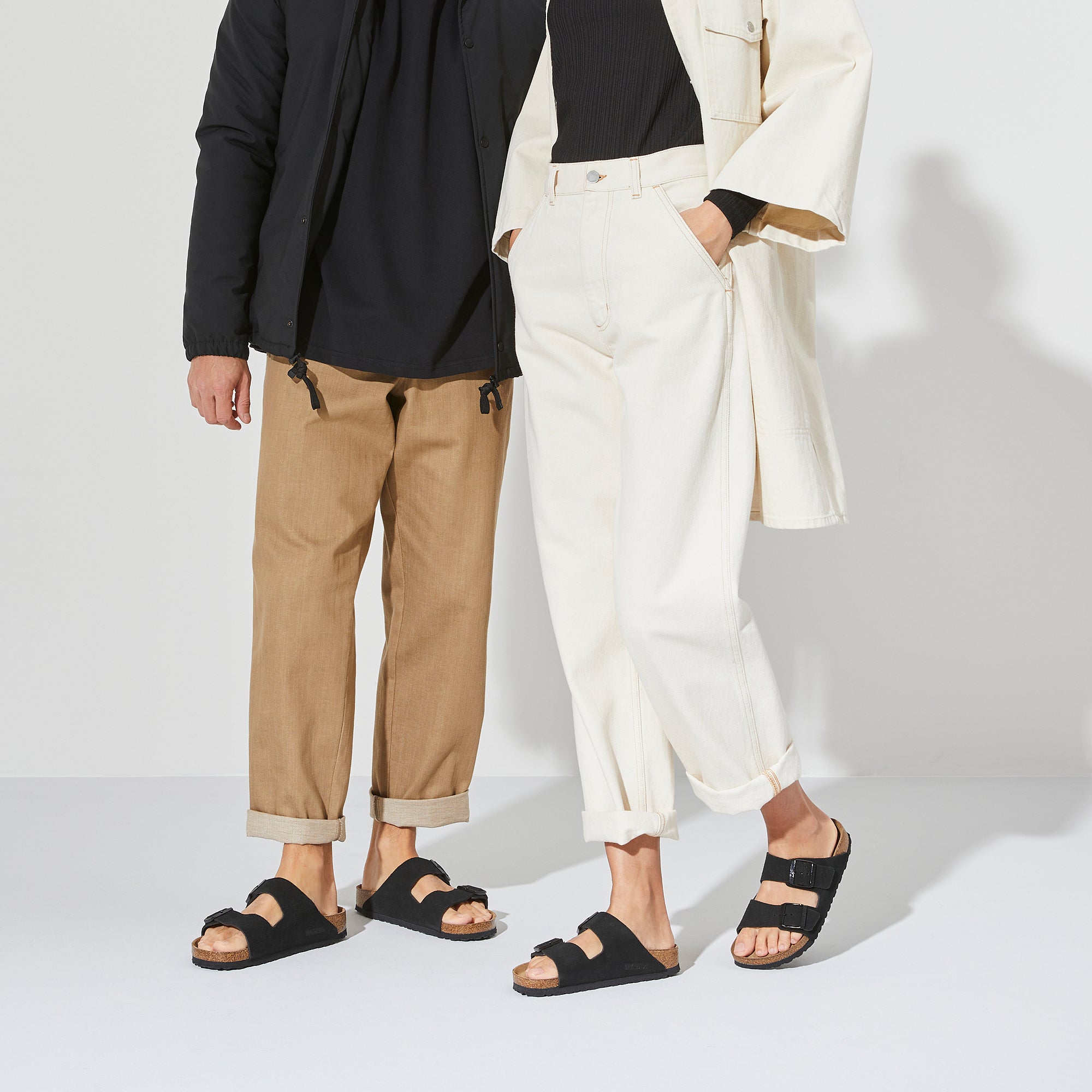 Arizona Suede Leather in Black (Soft Footbed - Suede Lined)