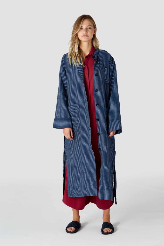 Arnalda Stripe Linen Indigo - Milu James St