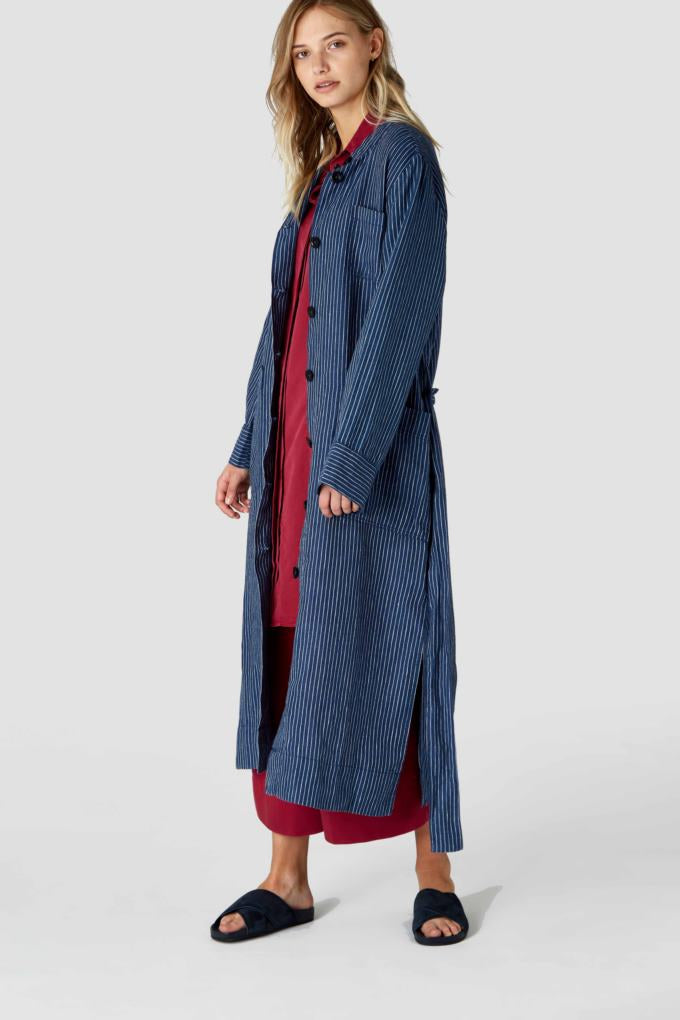 Arnalda Stripe Linen Indigo - Milu James St