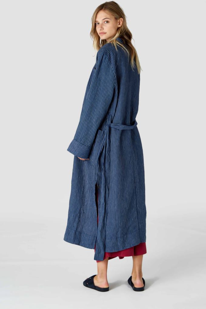 Arnalda Stripe Linen Indigo - Milu James St