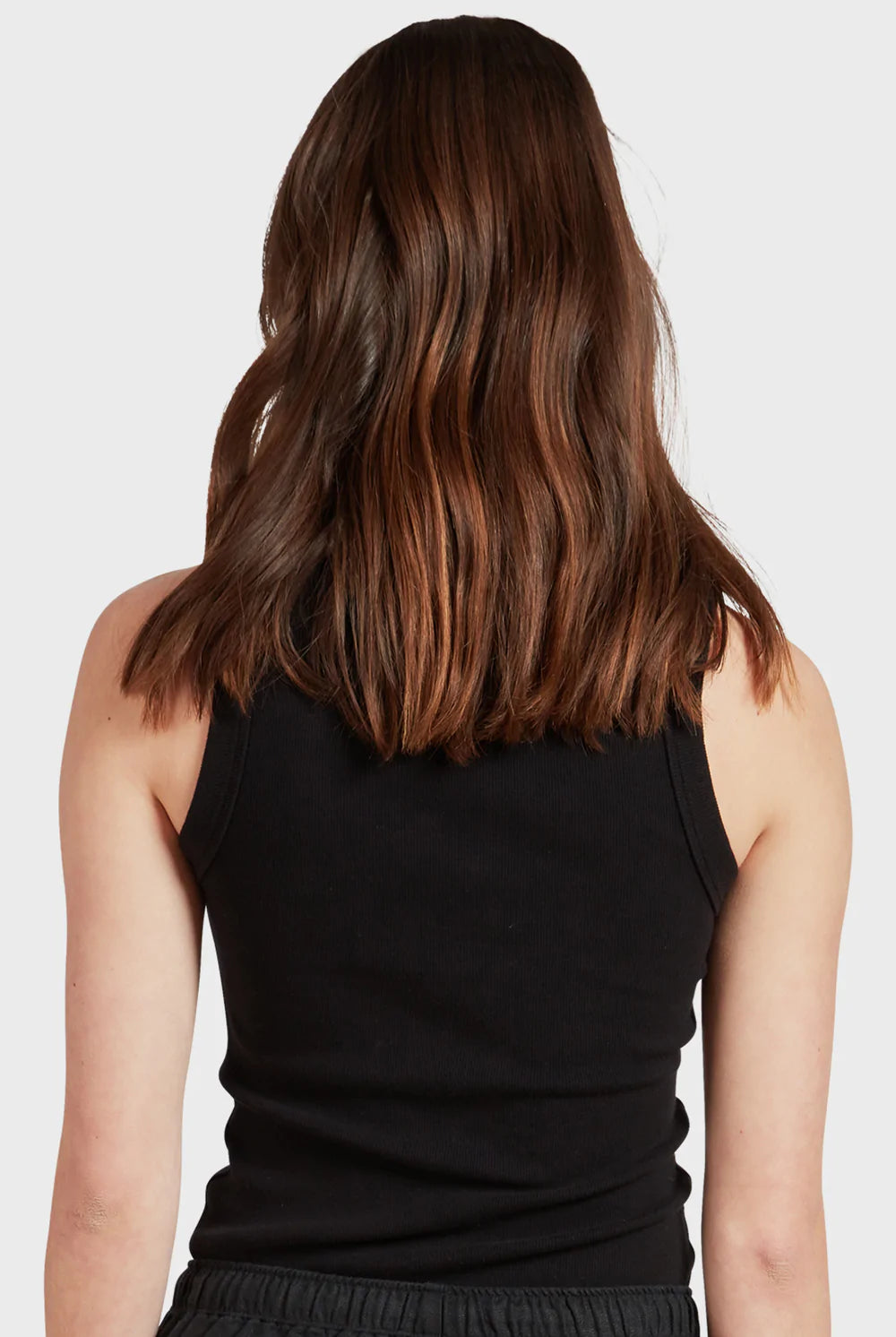 (W) Essential Rib Tank in Black