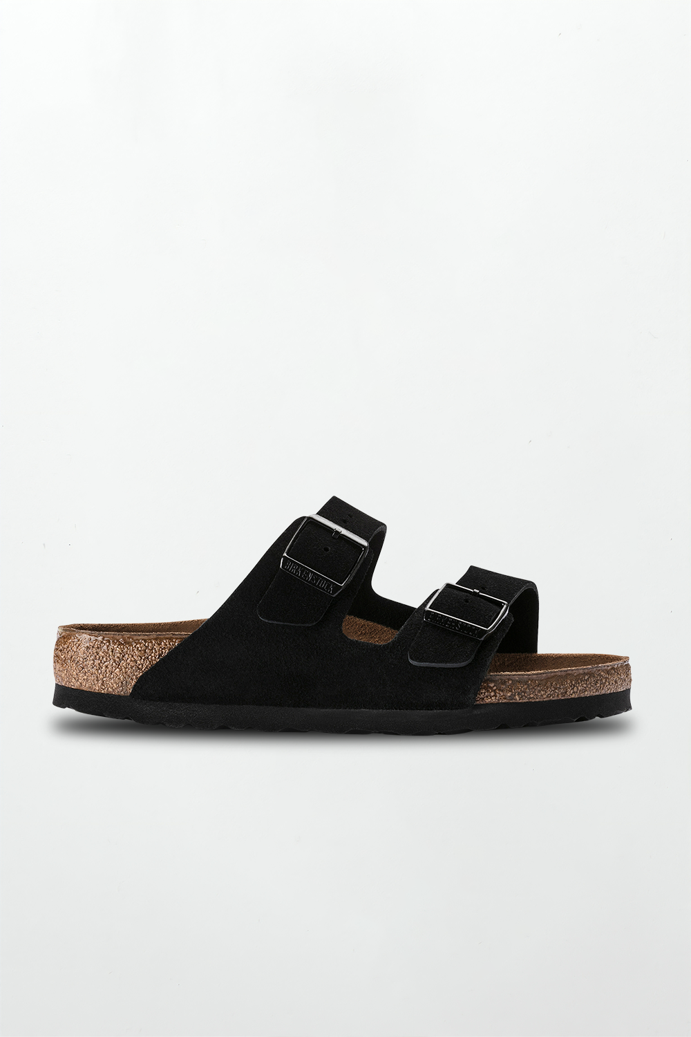 Arizona Suede Leather in Black (Soft Footbed)