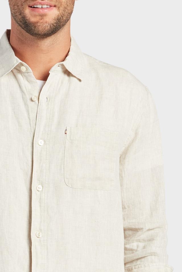 Hampton L/S Linen Shirt in Oatmeal