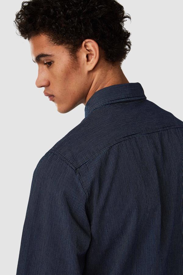Enda Pocket Shirt in Stripe Denim - Milu James St