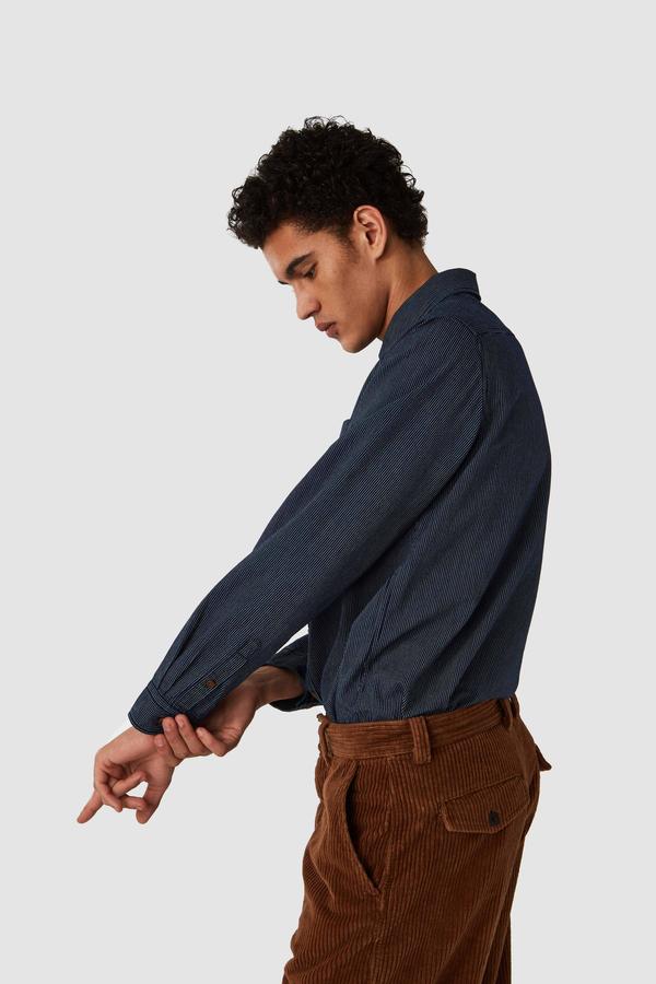 Enda Pocket Shirt in Stripe Denim - Milu James St