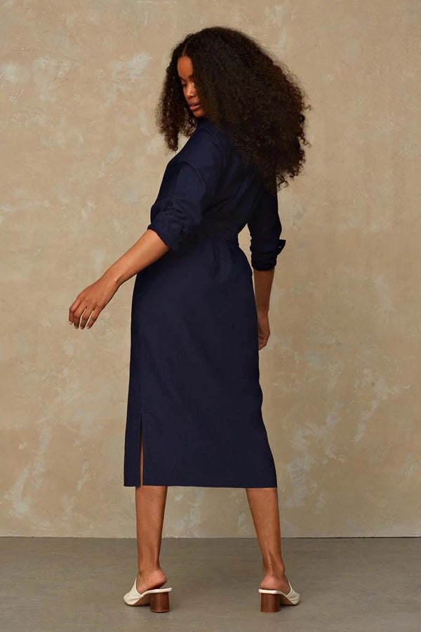 Maggy L/S Dress in Dark Indigo - Milu James St