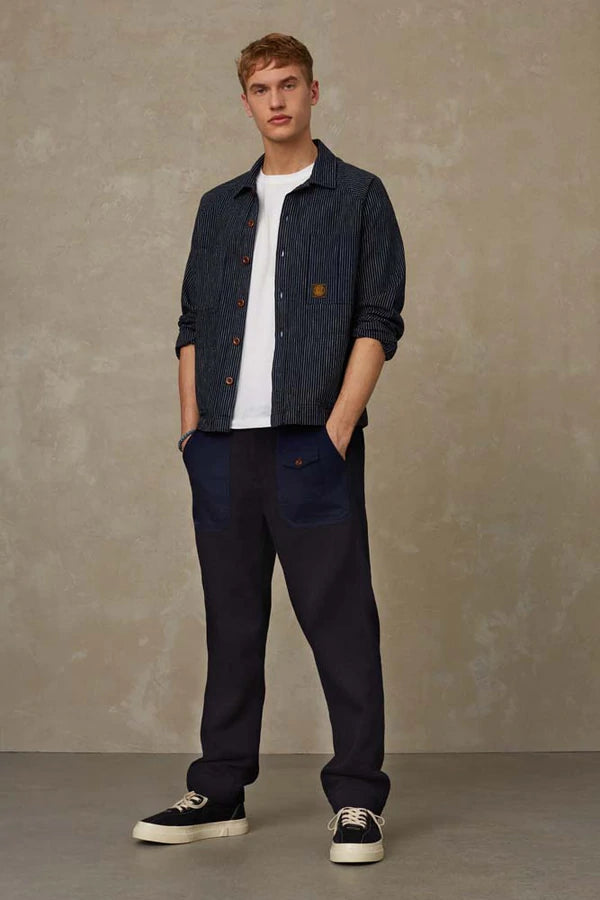 Vlad Jacket in Stripe Indigo