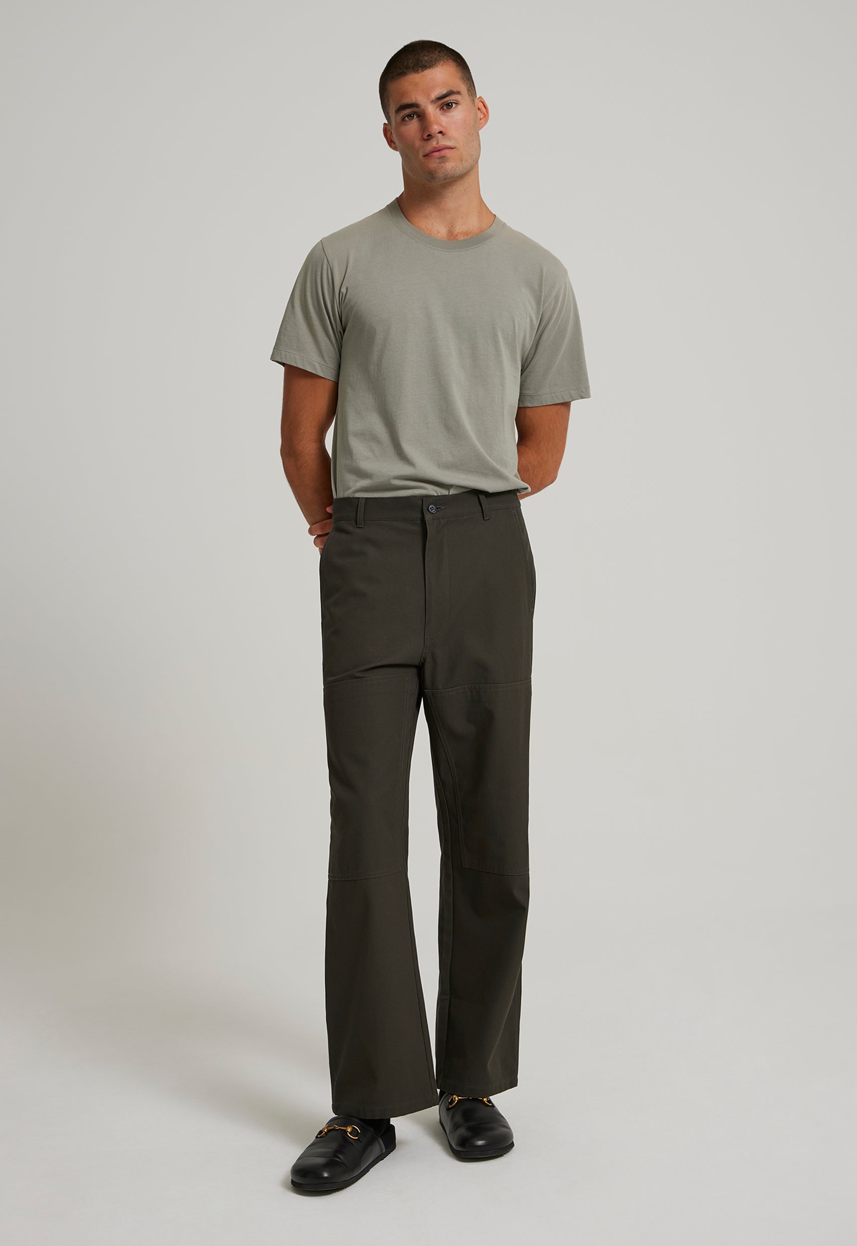 Richard Cotton Pant in Charcoal
