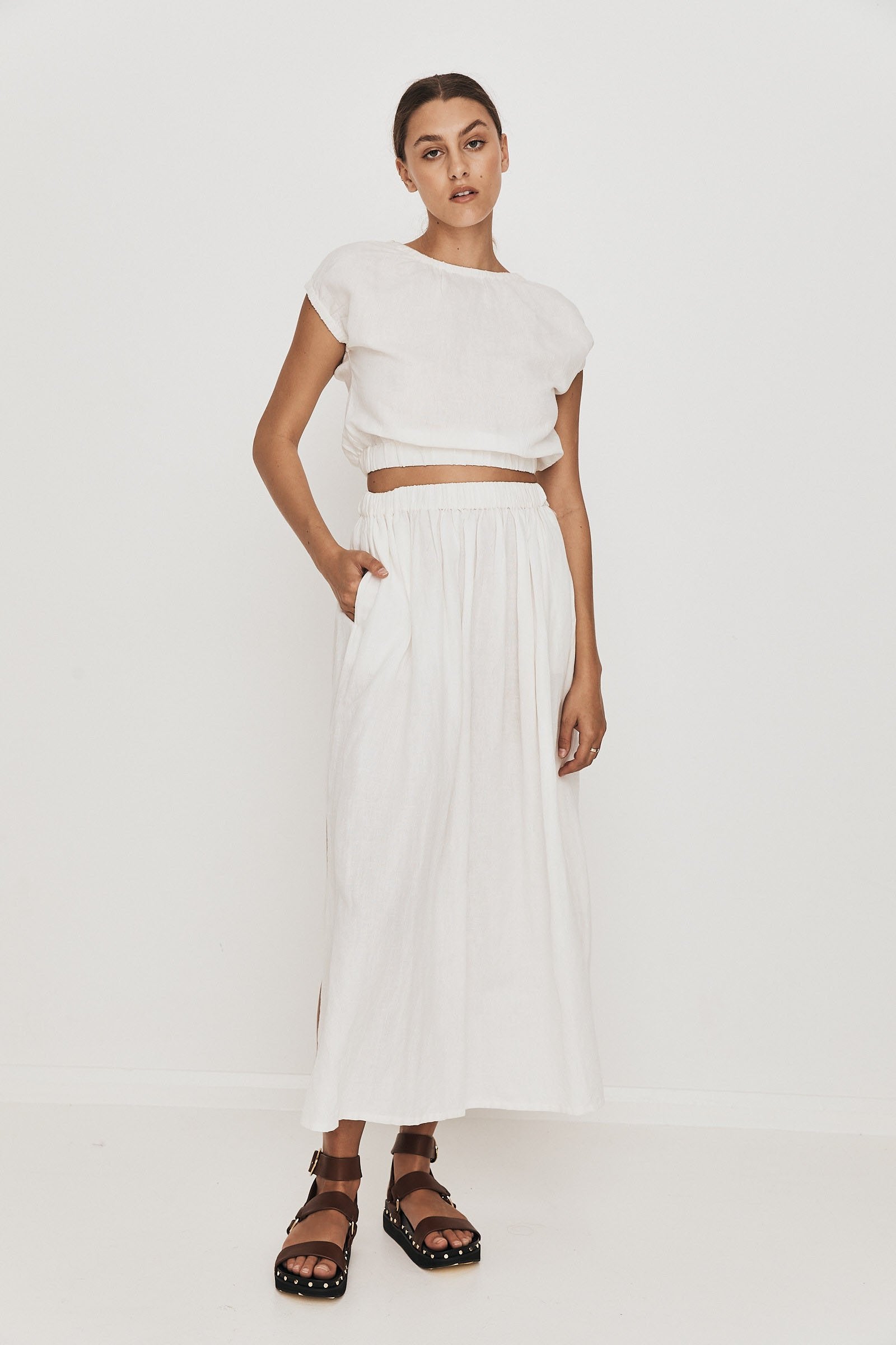 Anais Top in Natural White