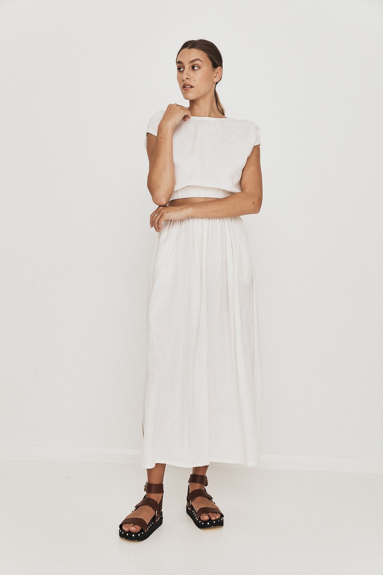 Anais Top in Natural White