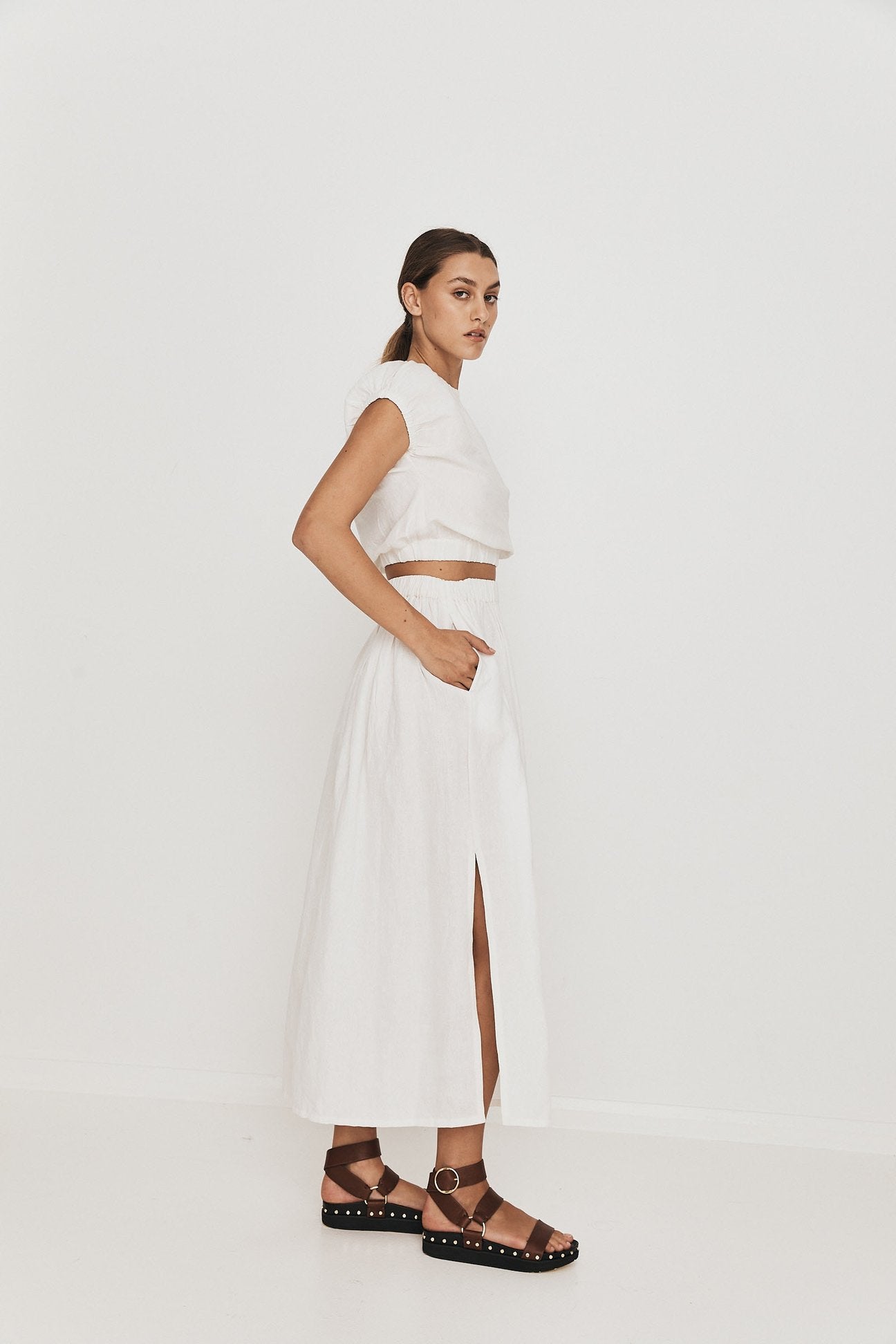 Anais Top in Natural White