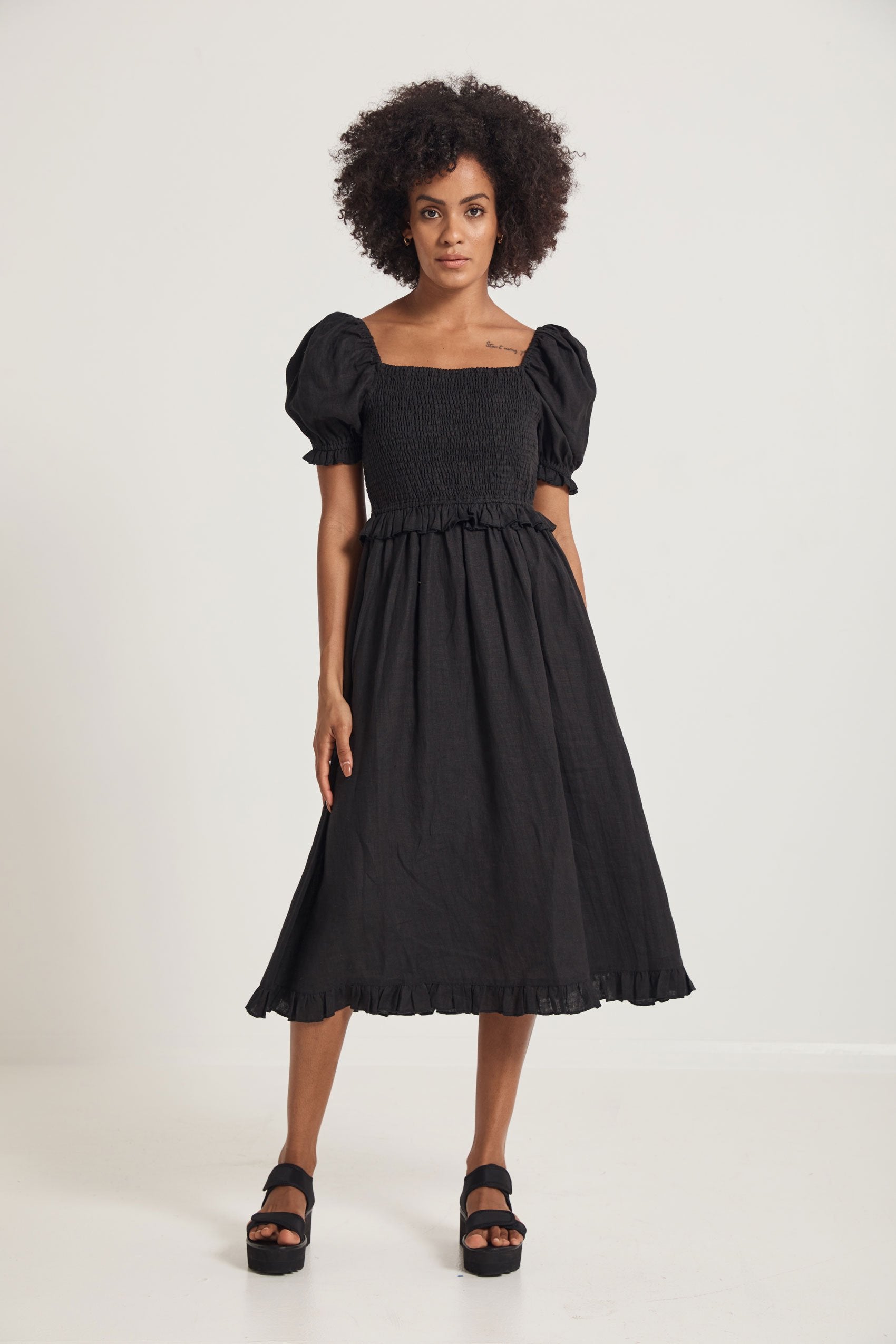 Shiloh Linen Midi Dress - Milu James St