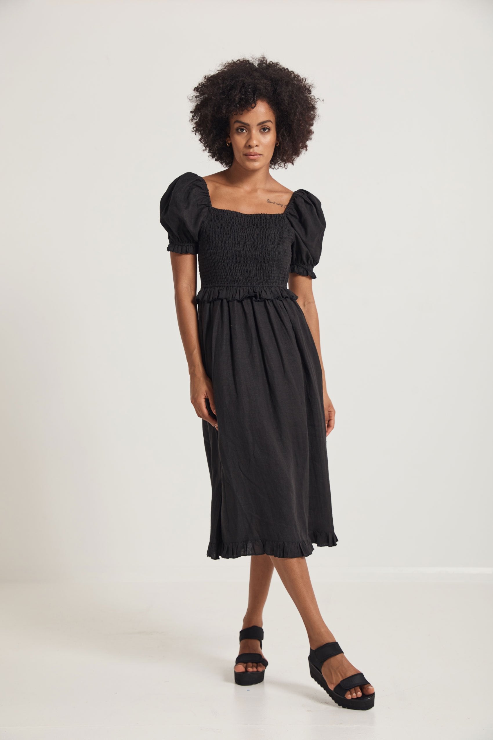 Shiloh Linen Midi Dress - Milu James St