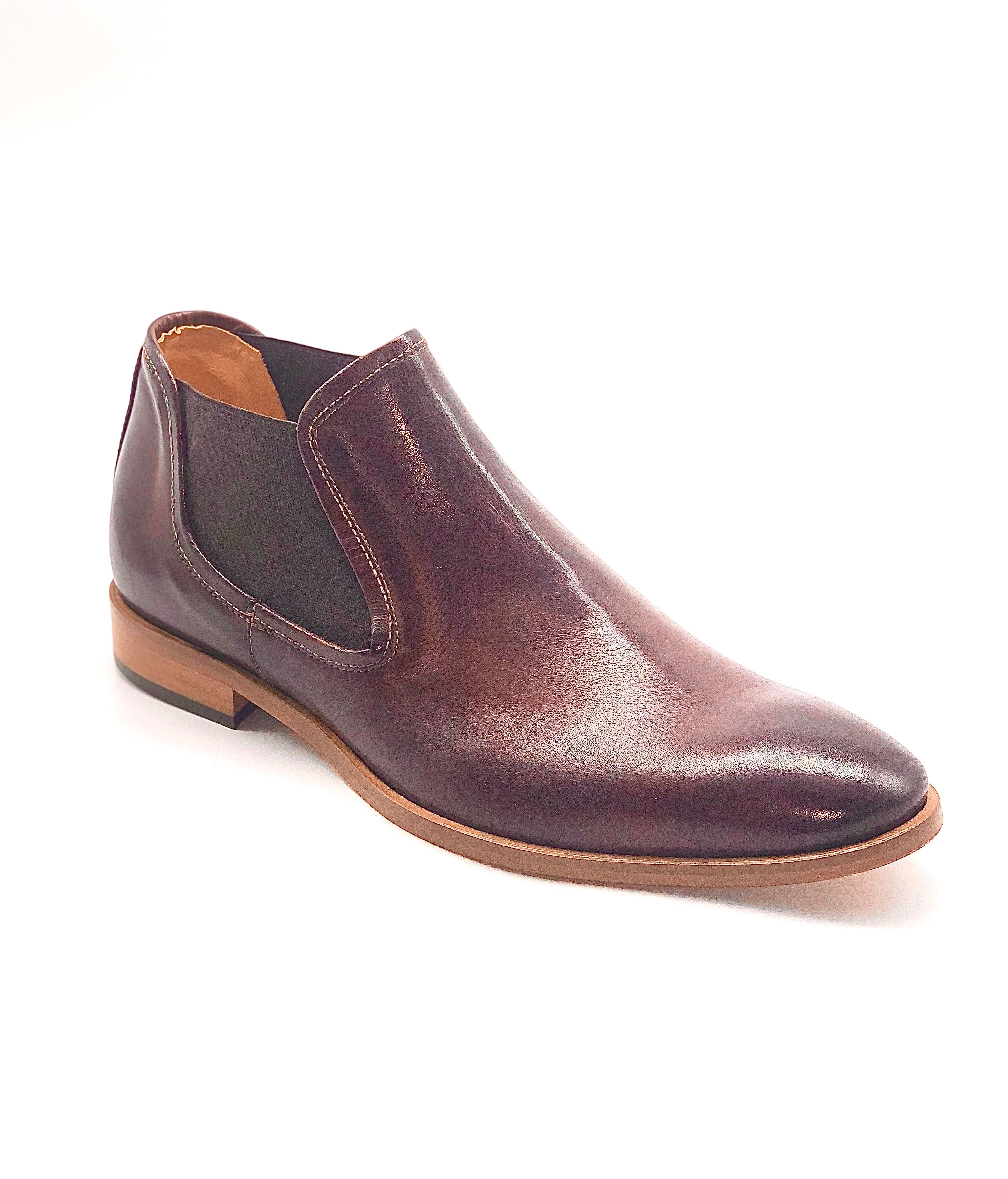 3651 Men's Italian brandy Leather Boots - Milu James St