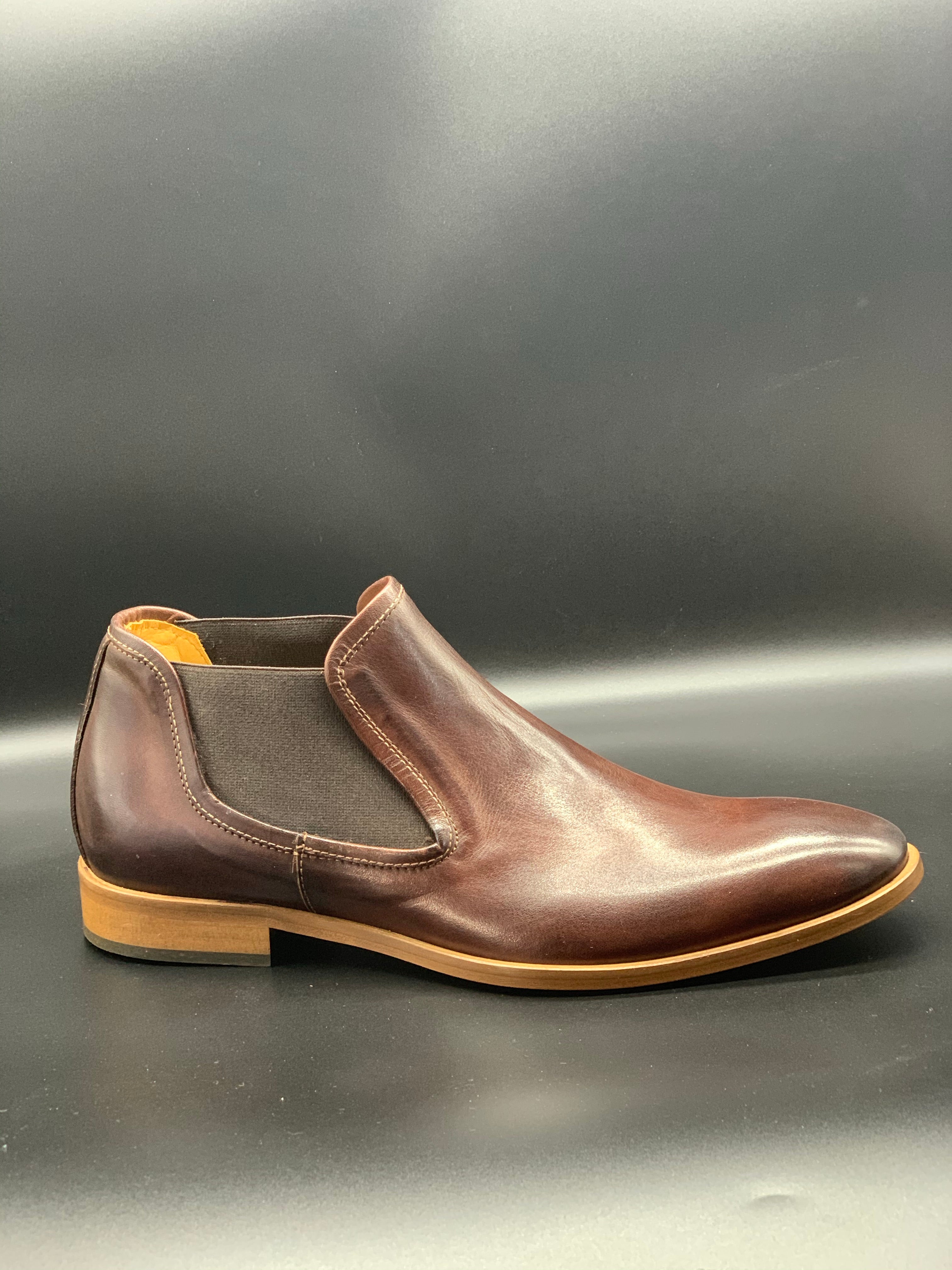 3651 Men's Italian brandy Leather Boots - Milu James St