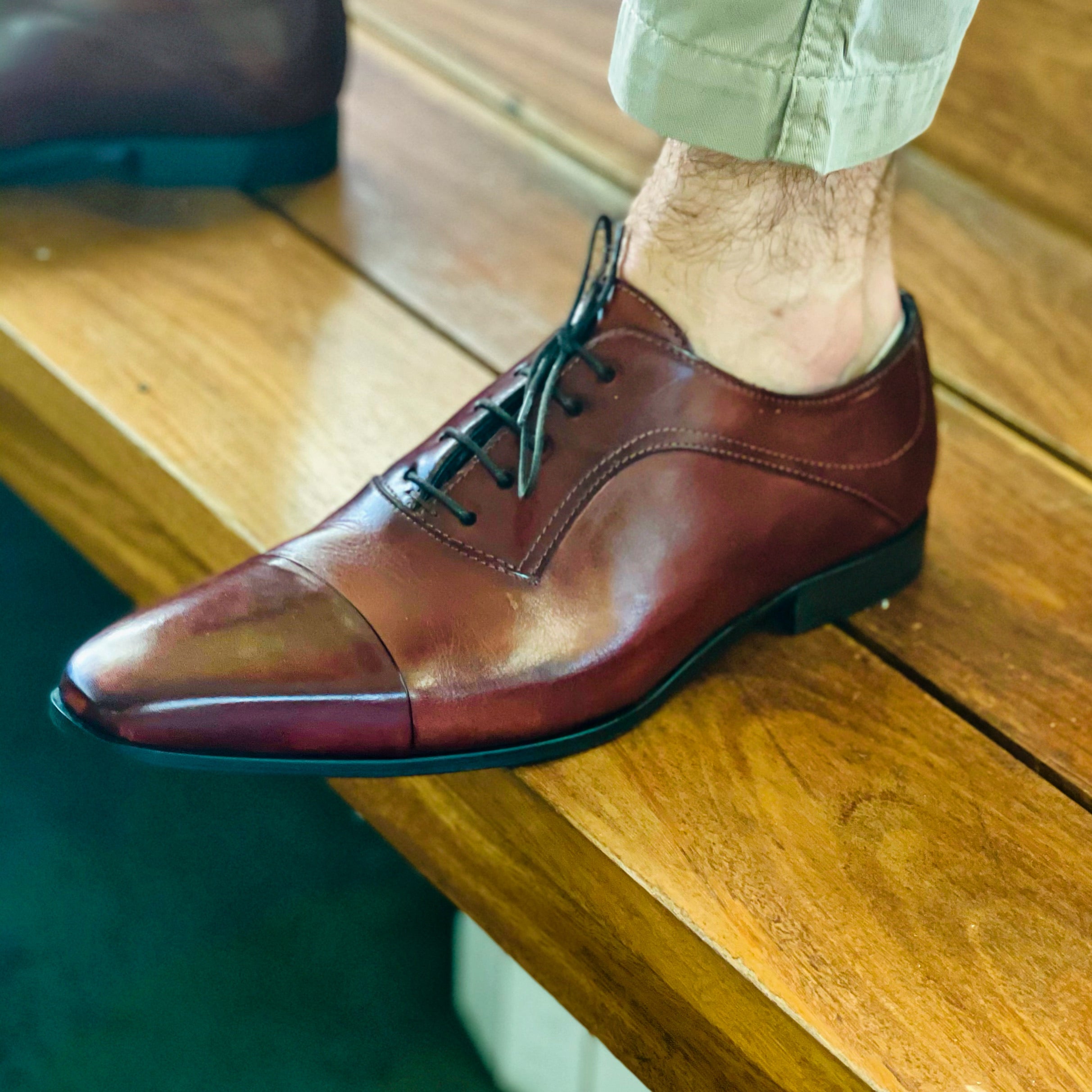 3722 Mens Italian lace up in Whiskey - Milu James St