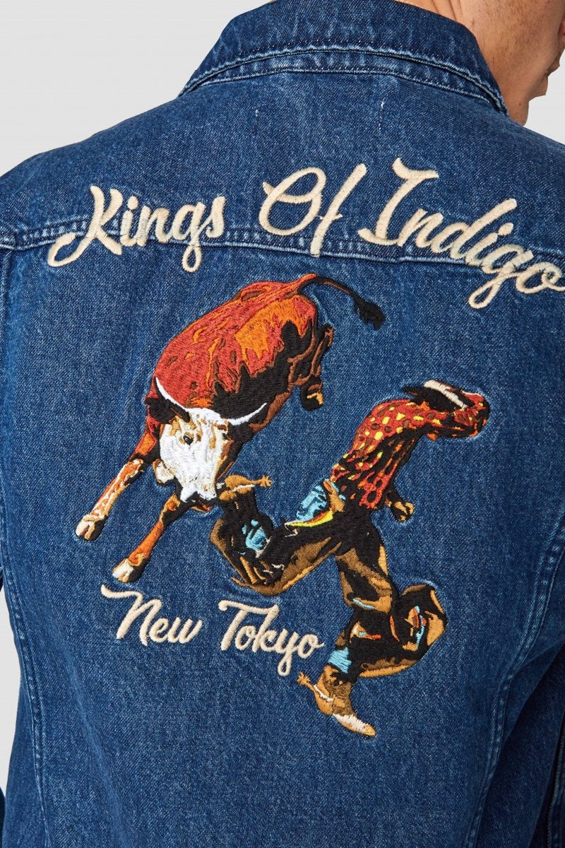 Till Mens mid marble bull denim Jacket - Milu James St