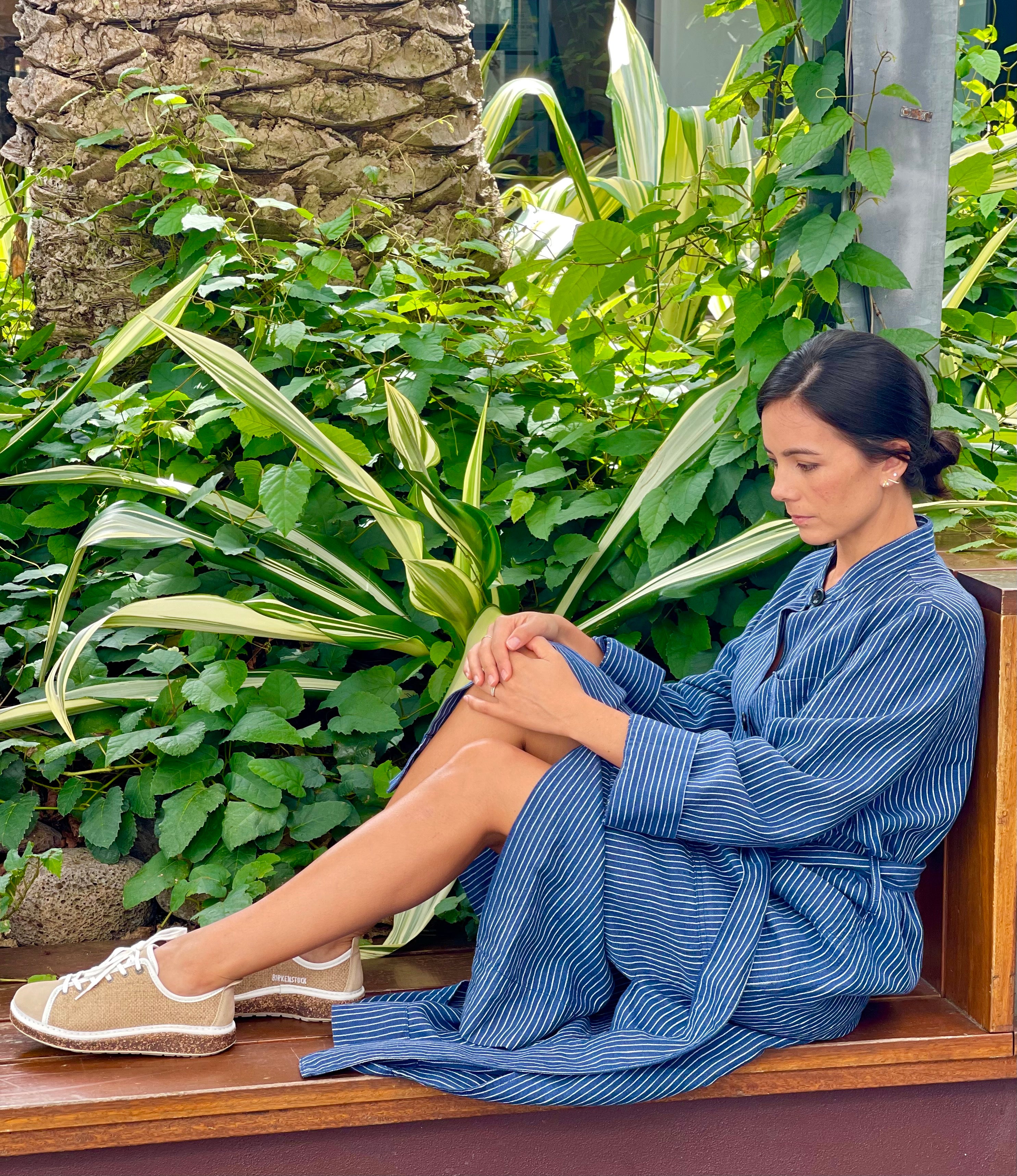 Arnalda Stripe Linen Indigo - Milu James St