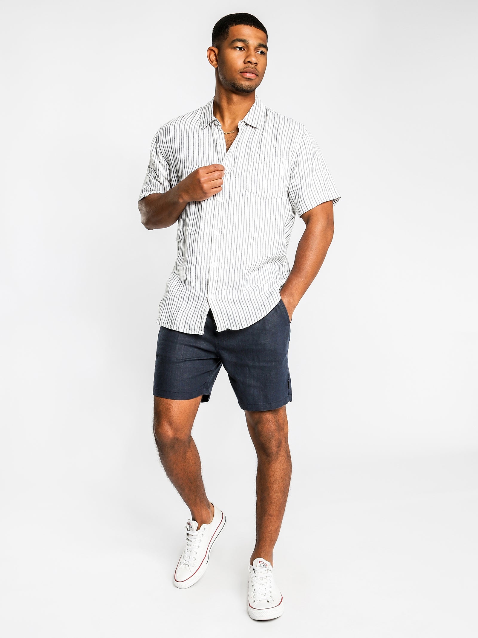 Noosa Linen Draw-short in Navy or Washed Olive - Milu James St