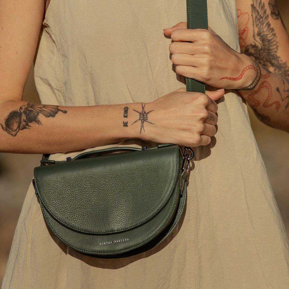 All Nighter Leather Crossbody Bag in Green