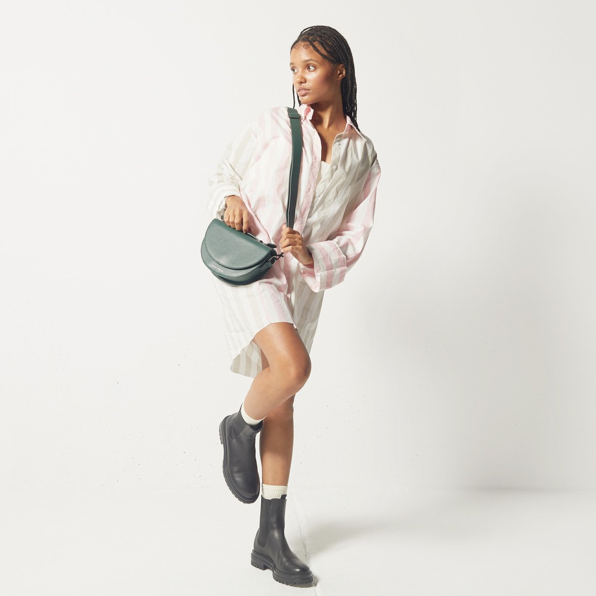 All Nighter Leather Crossbody Bag in Green