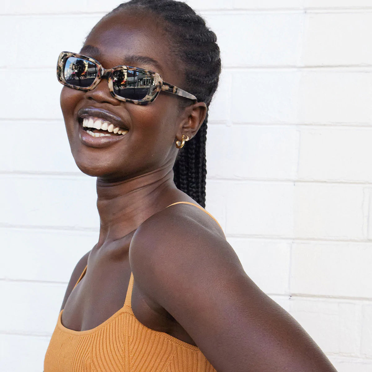 Solitary Sunglasses in White Tort