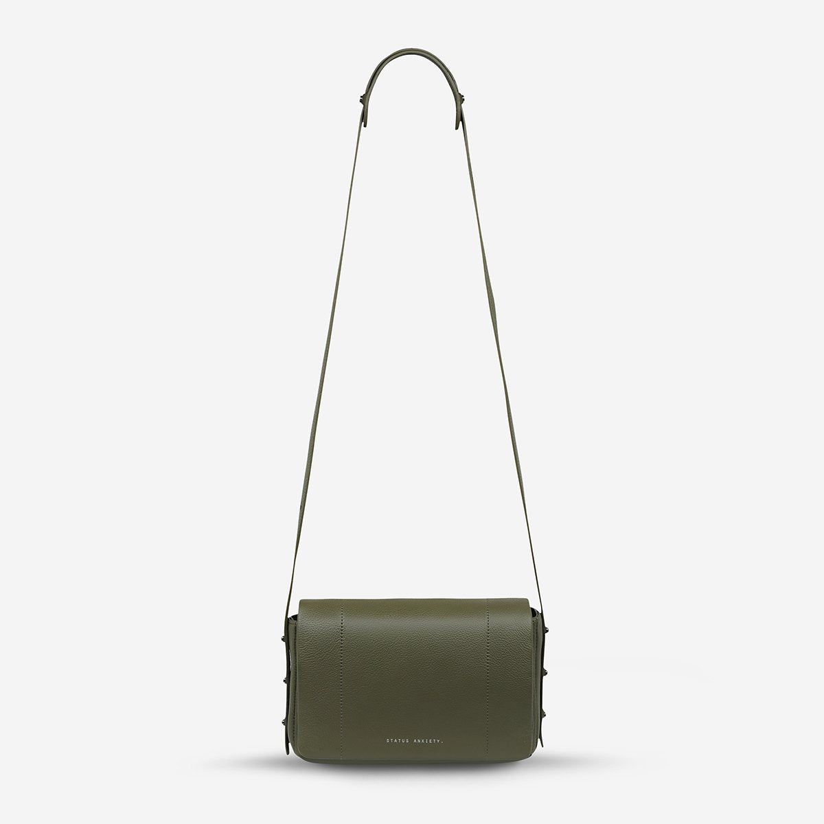 Succumb Leather Crossbody Bag in Khaki