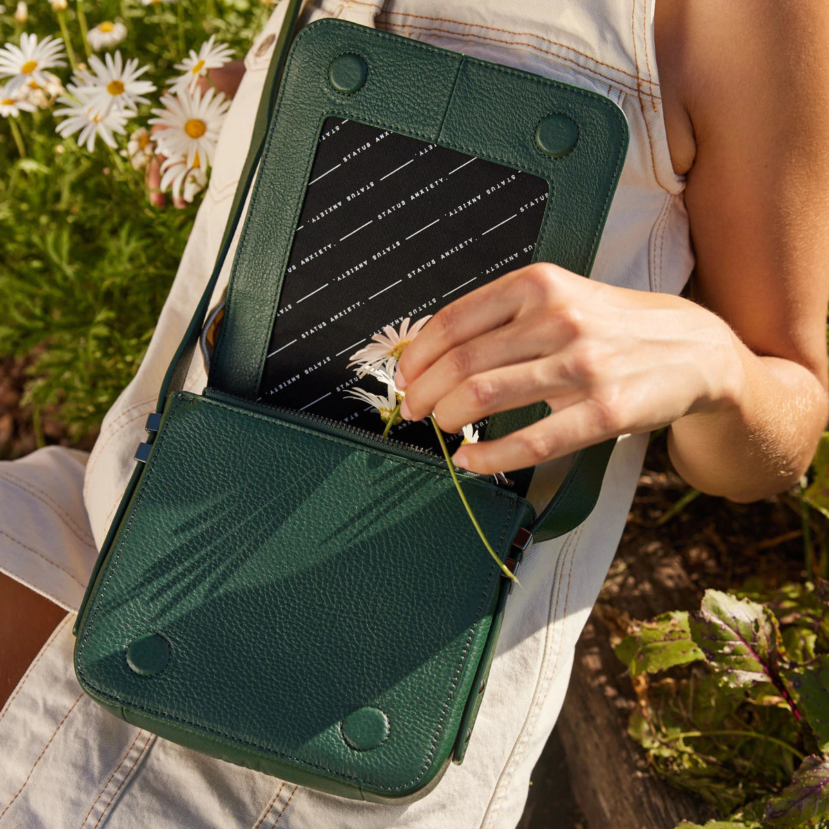 Want To Believe Leather Bag in Green