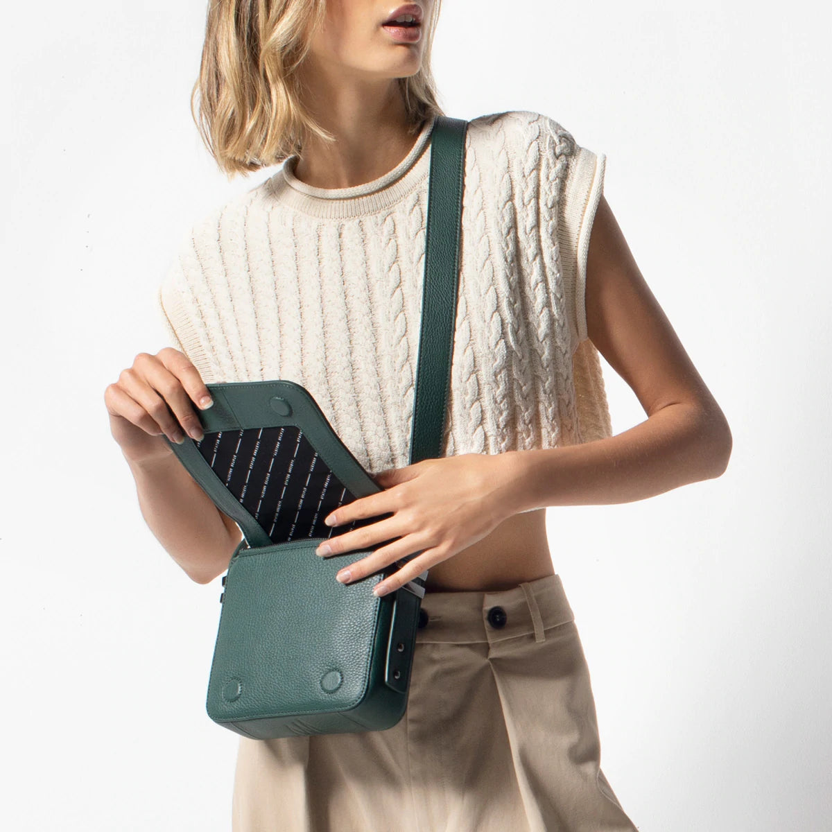 Want To Believe Leather Bag in Green