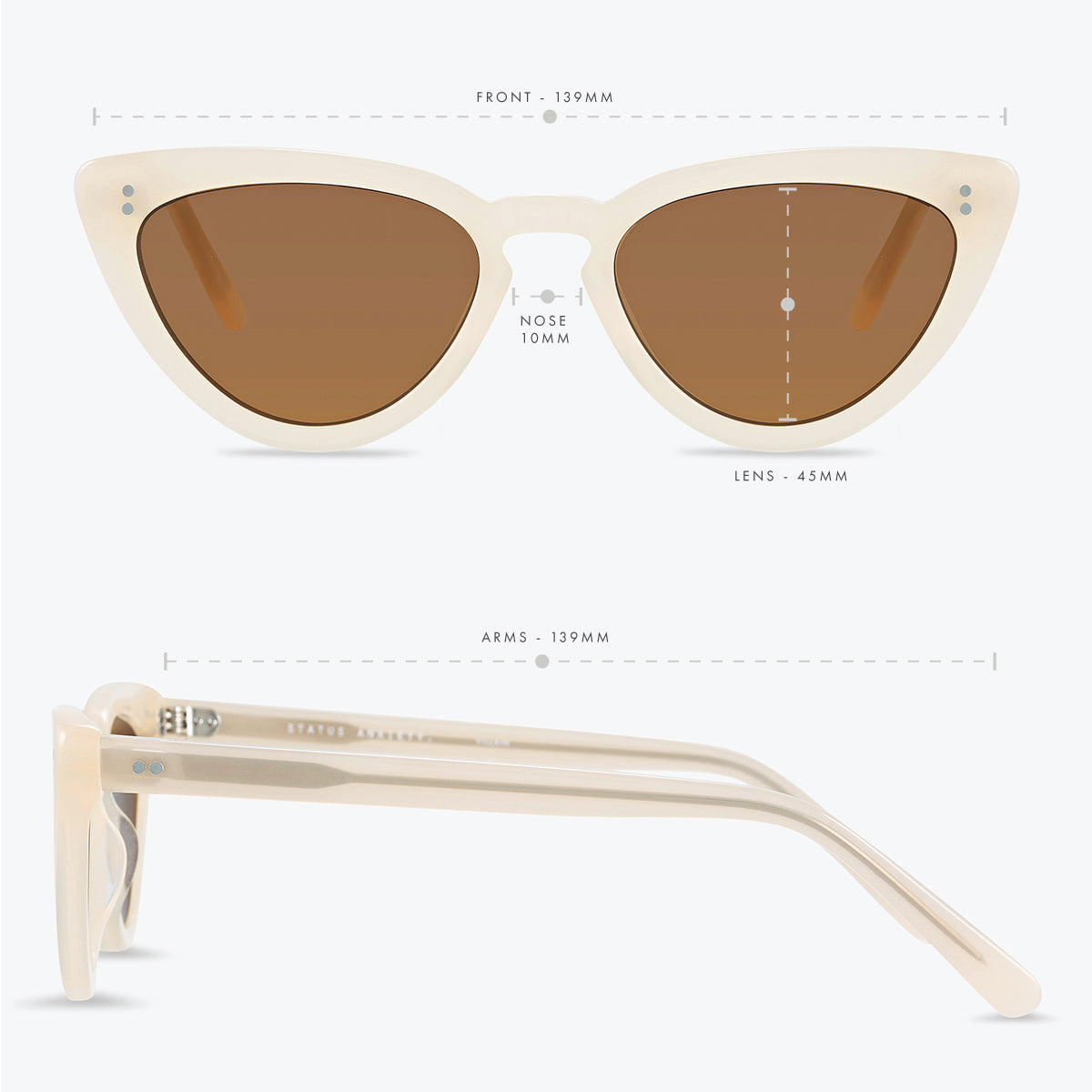 Villain Sunglasses in Nude