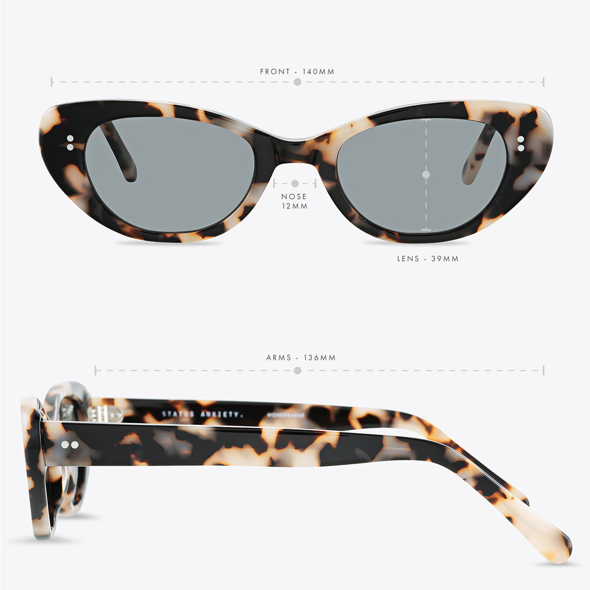 Wonderment Sunglasses in White Tort