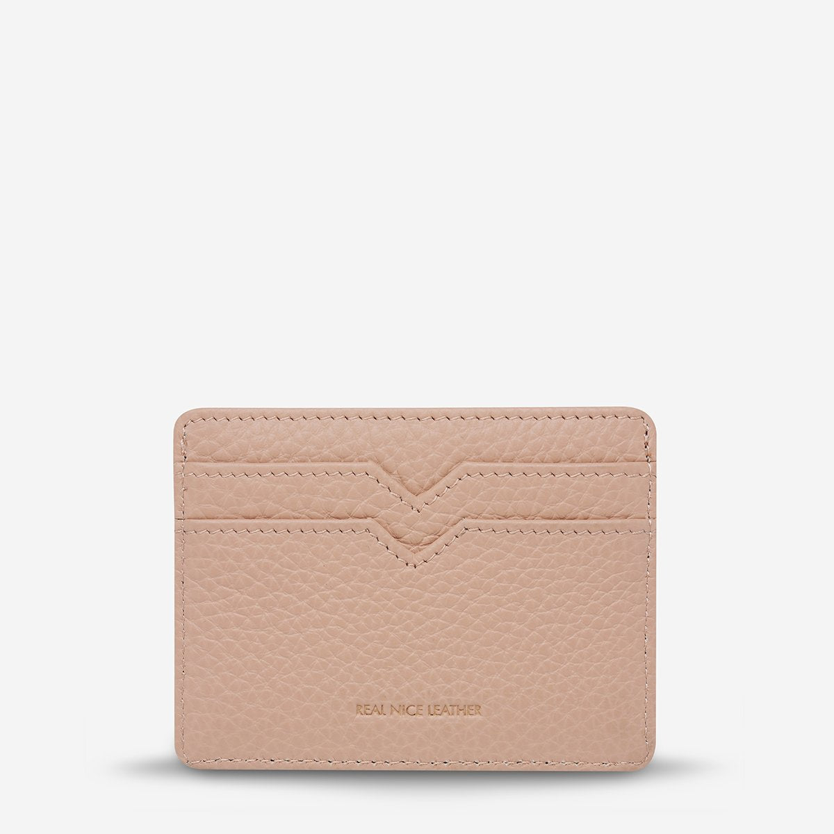 Together For Now Leather Card Wallet in Dusty Rose