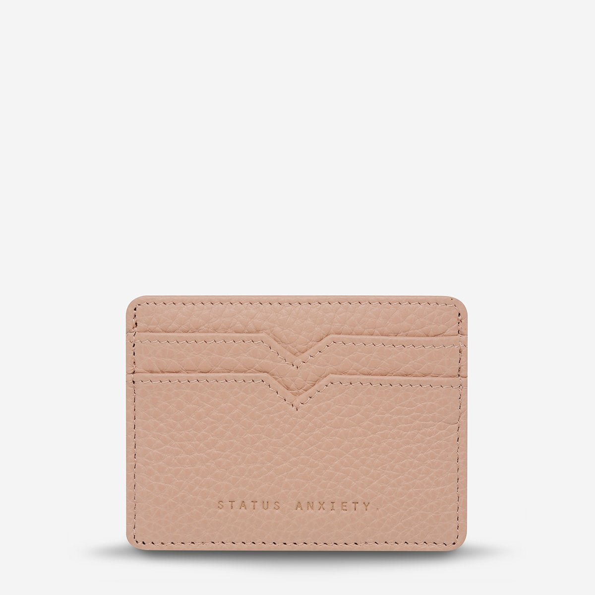 Together For Now Leather Card Wallet in Dusty Rose