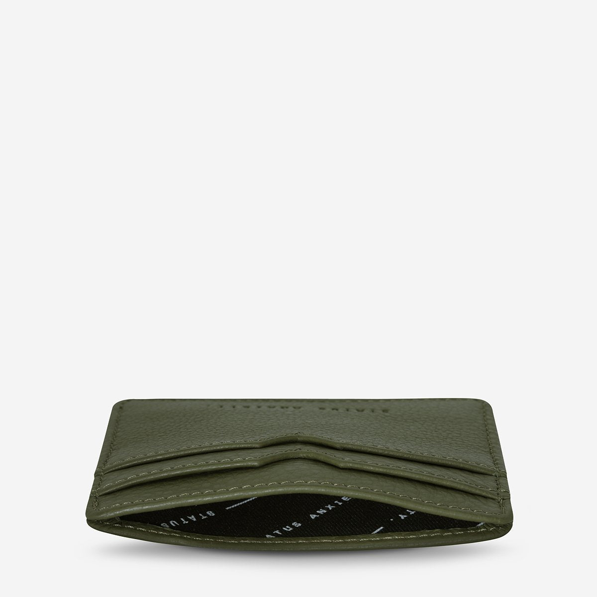 Together For Now Leather Card Wallet in Khaki